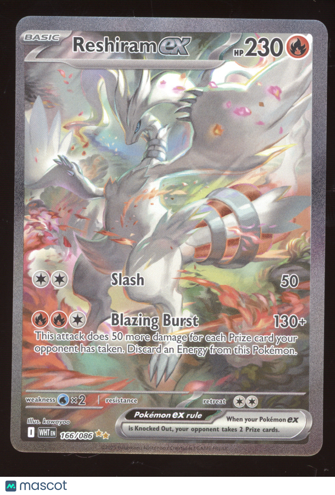 2025 White Flare Reshiram ex Secret Rare #166/086