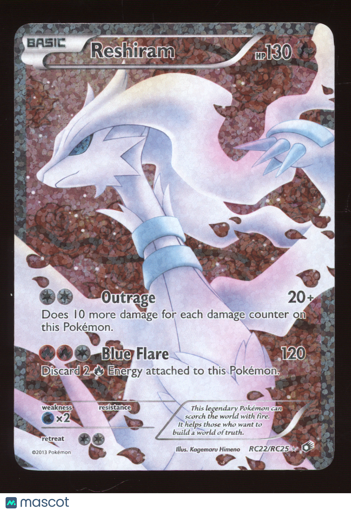 2013 Legendary Treasures Reshiram Rare Ultra #RC22/RC25
