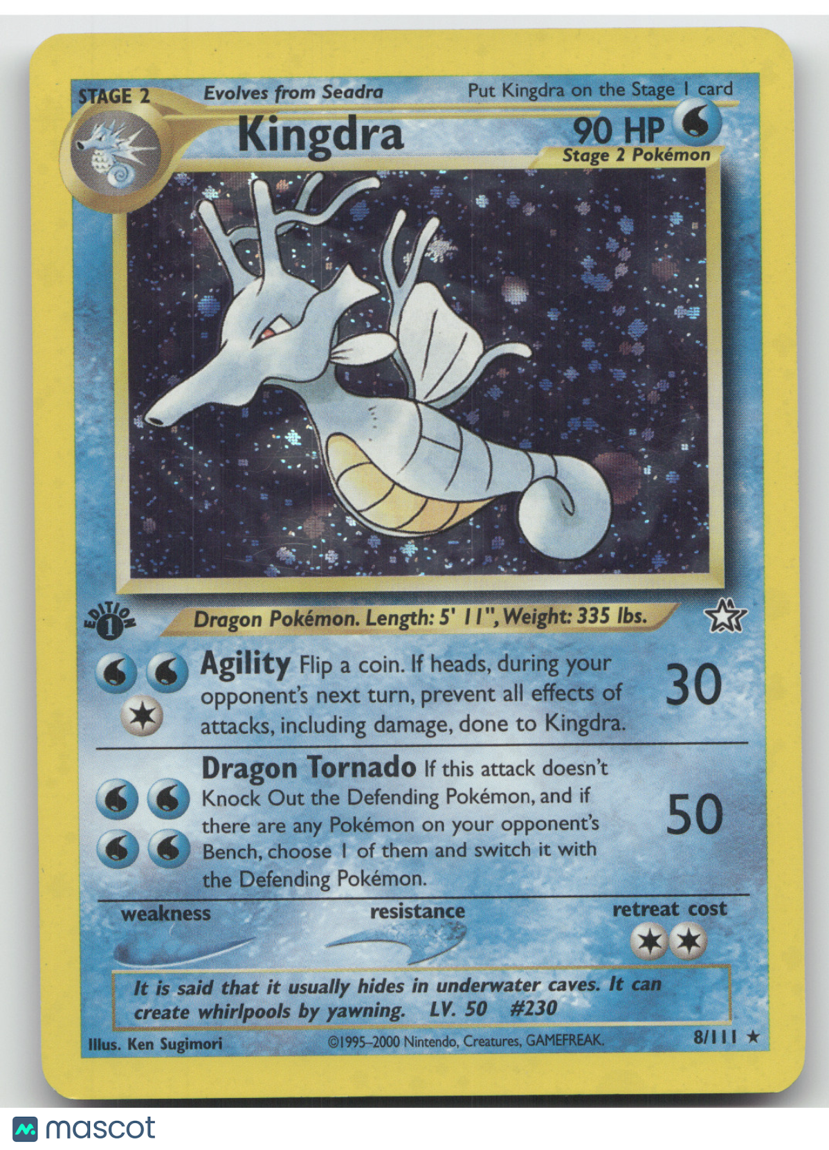 2000 Neo Genesis Kingdra 1st Edition Holo Rare #8/111