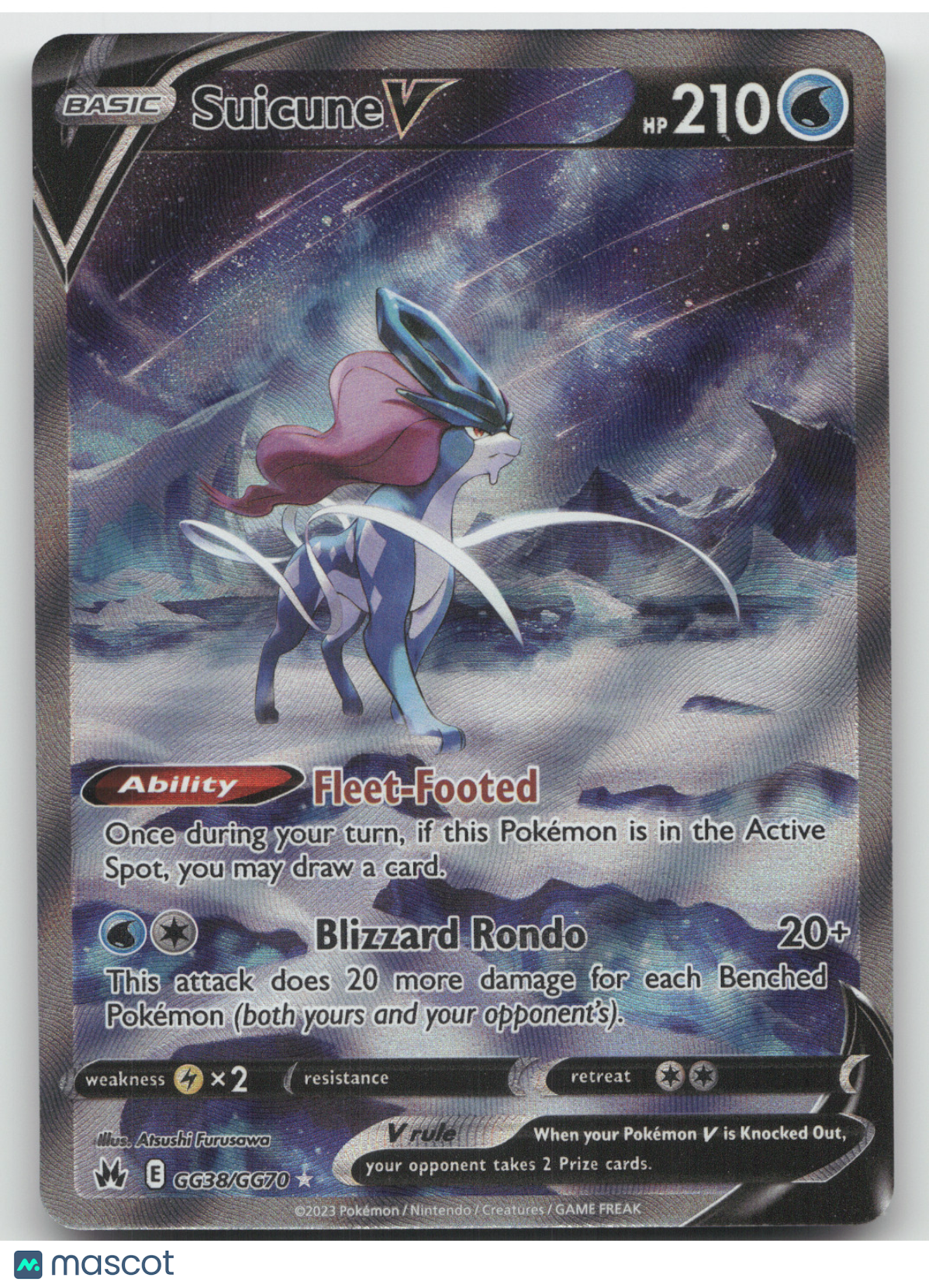 2023 Crown Zenith Suicune V Holo Rare #GG38/GG70