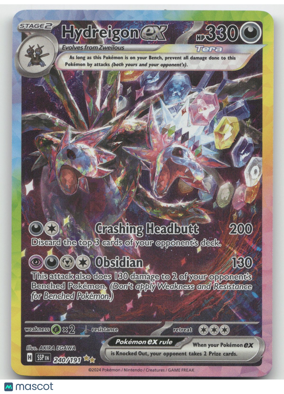 2024 Surging Sparks Hydreigon ex Secret Rare #240/191