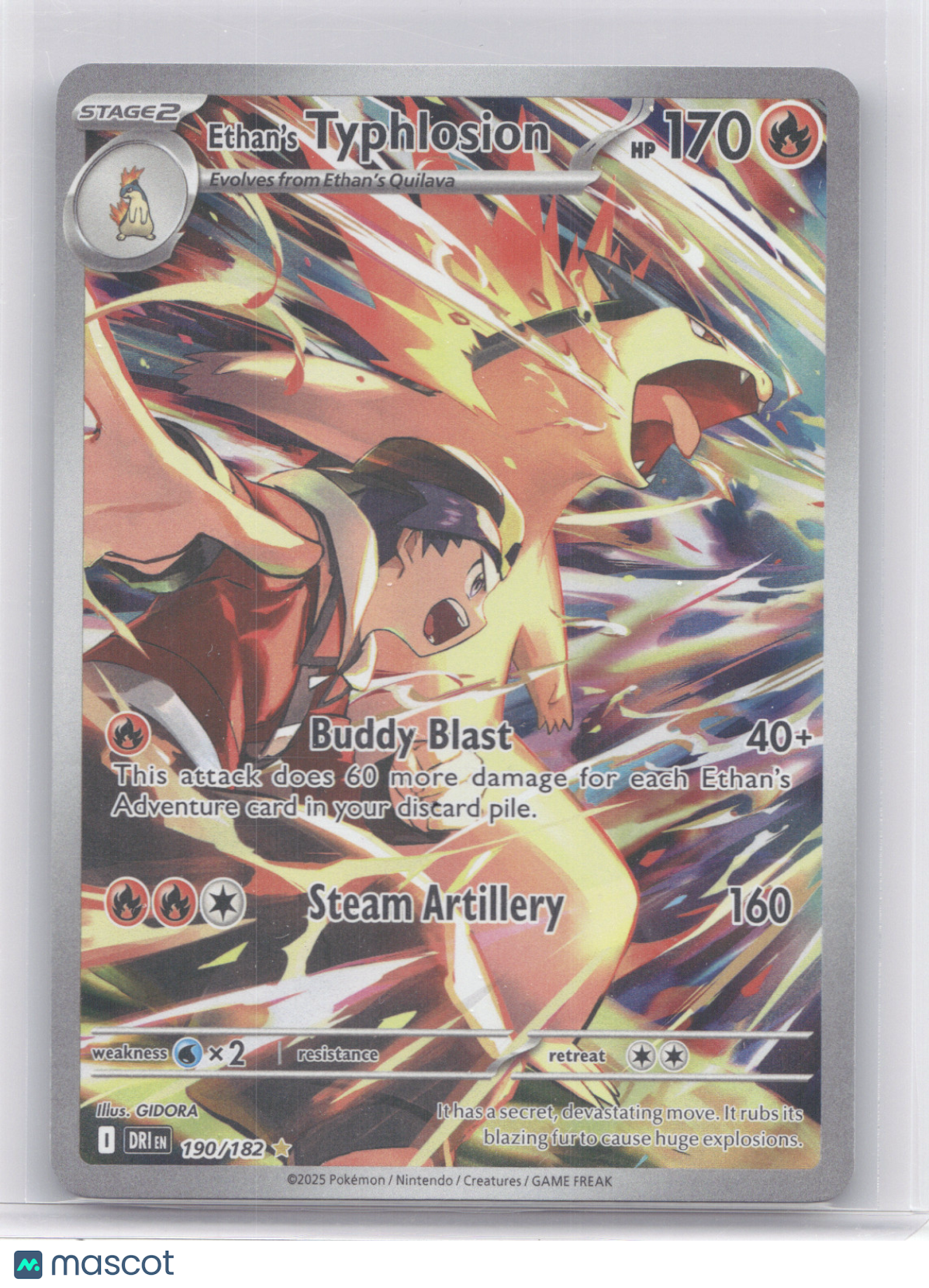 2025 Destined Rivals Ethan's Typhlosion Secret Rare #190/182