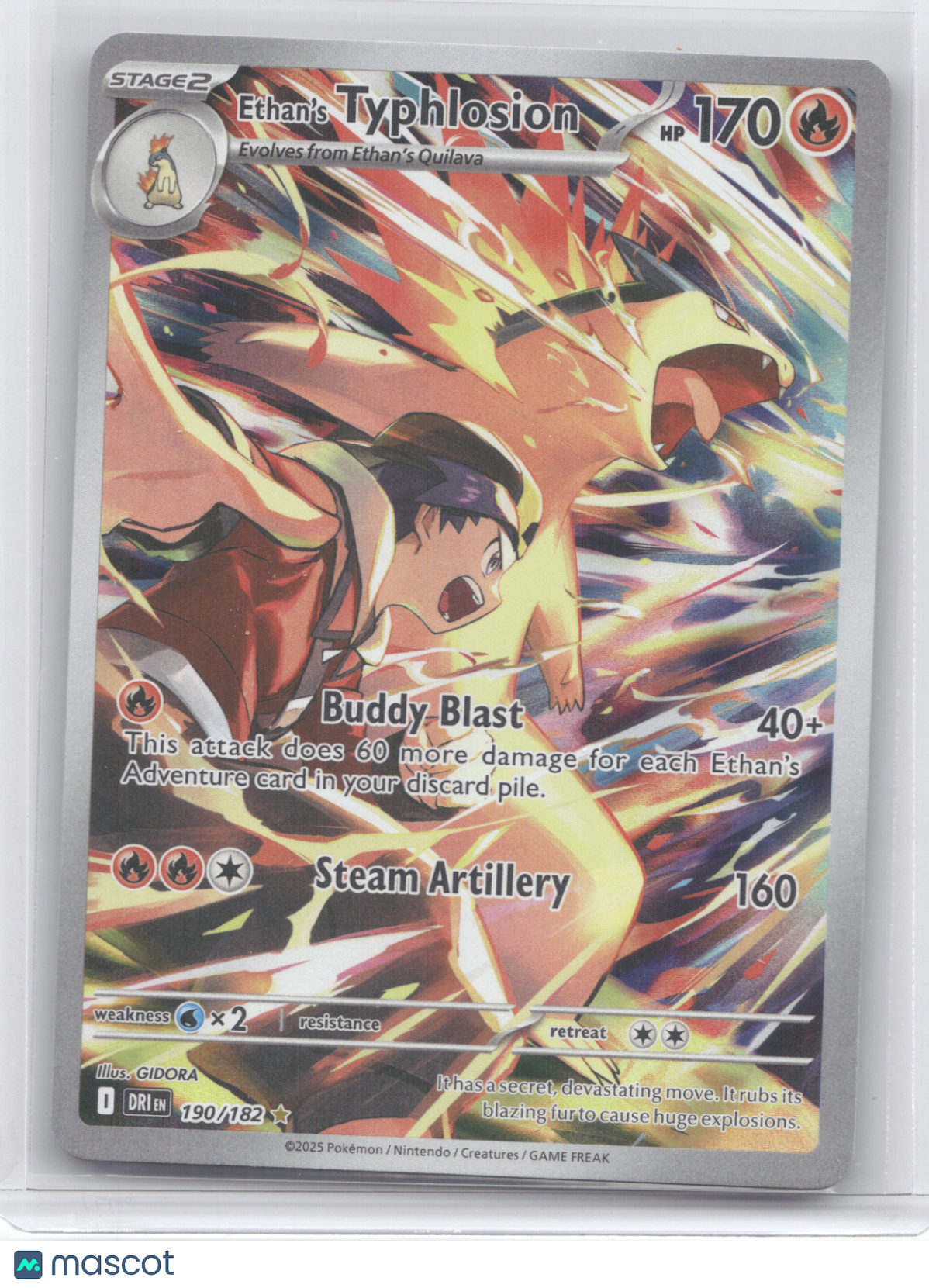 2025 Destined Rivals Ethan's Typhlosion Secret Rare #190/182