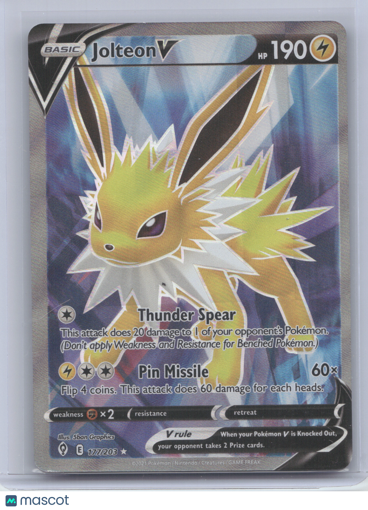 2021 Evolving Skies Jolteon V Ultra Rare #177/203