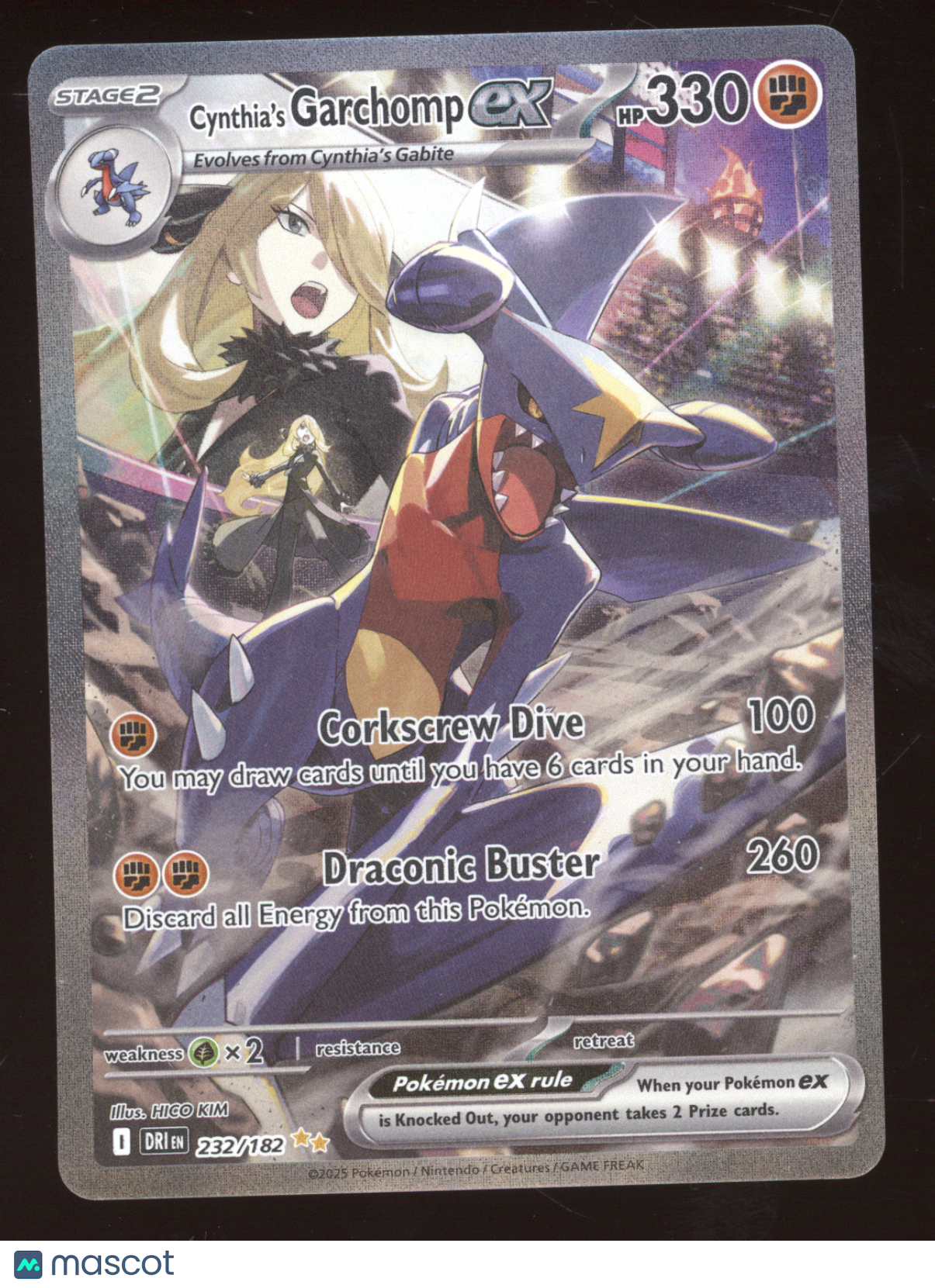 2025 Destined Rivals Cynthia's Garchomp ex Secret Rare #232/182