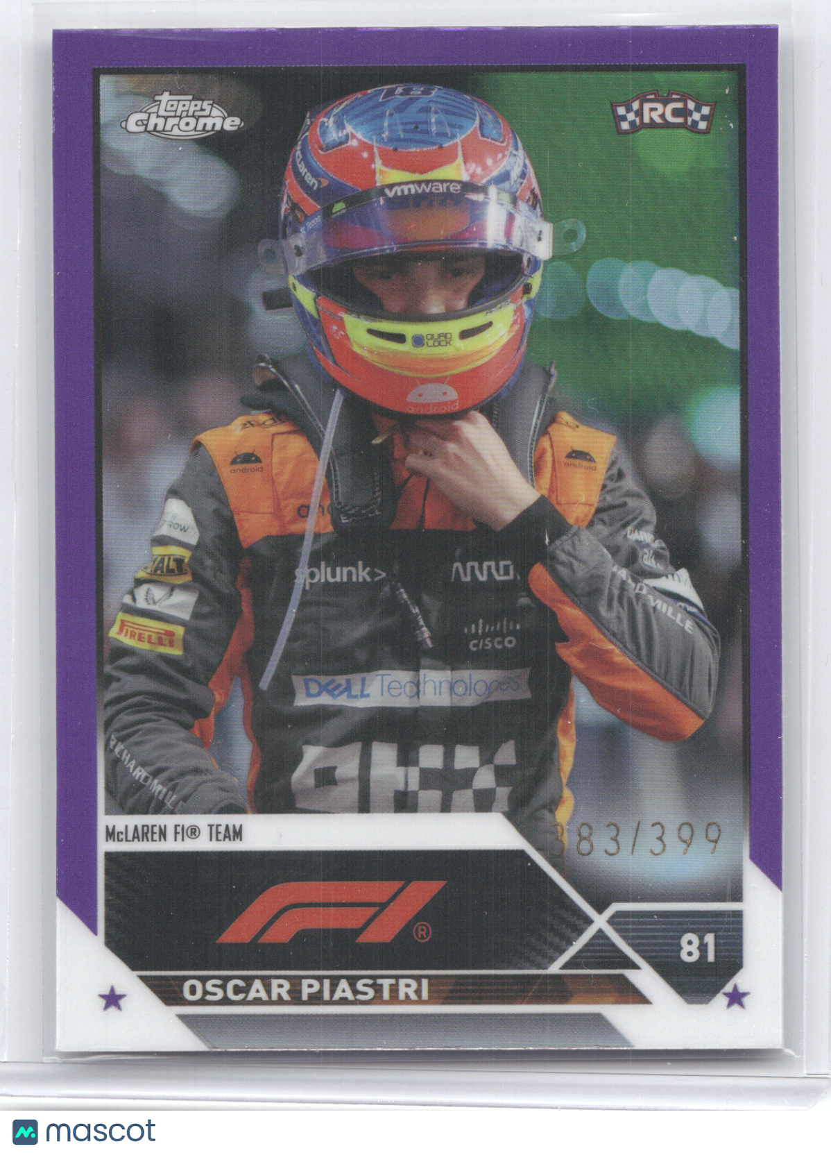 2023 Topps Chrome Formula 1 Oscar Piastri #41 Purple 383/399