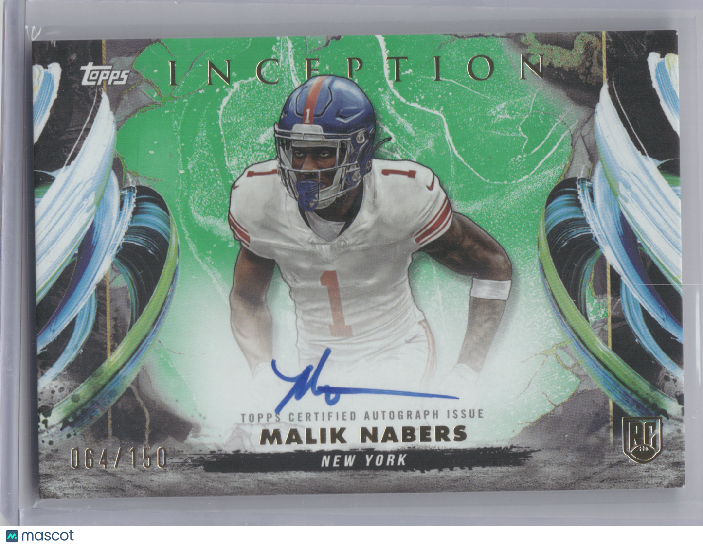 2024 Topps Inception Rookie Variation Autograph Malik Nabers #MN Green 064/150