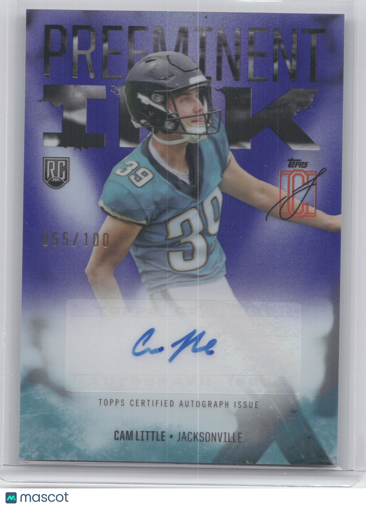2024 Topps Signature Class Preeminent Ink Cam Little #PI-CLI Purple 055/100 RC
