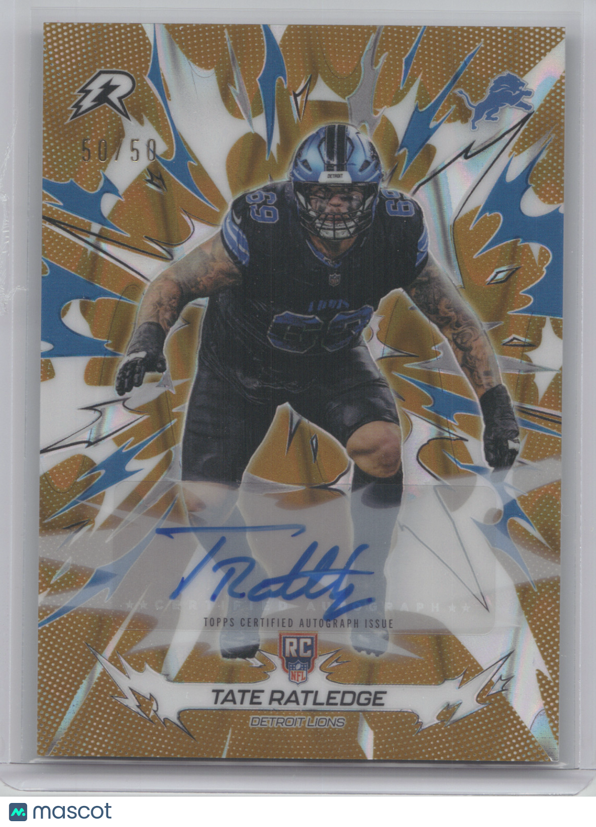 2025 Topps Resurgence Tate Ratledge #131 Gold Power Signature RC 50/50