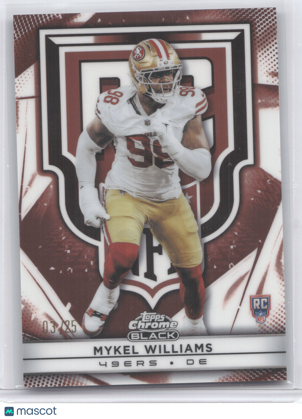 2025 Topps Chrome Black Rookie Variation Mykel Williams #RV-26 Orange RC