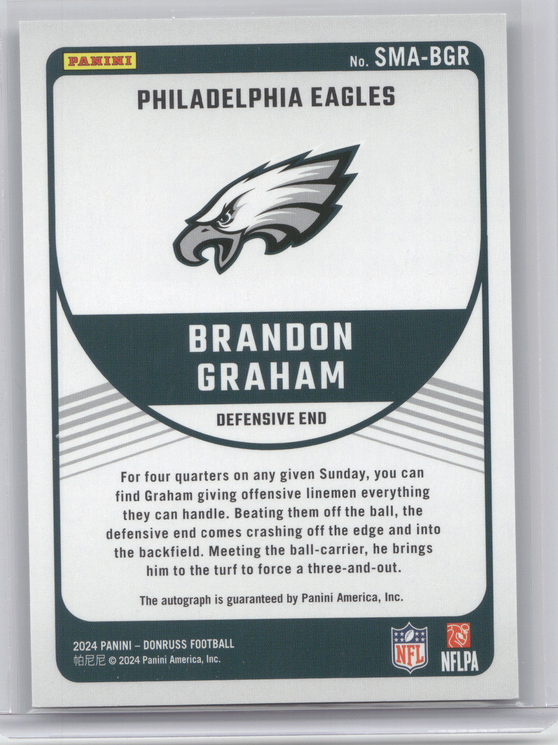 2024 Donruss Signature Marks Brandon Graham #SMA-BGR