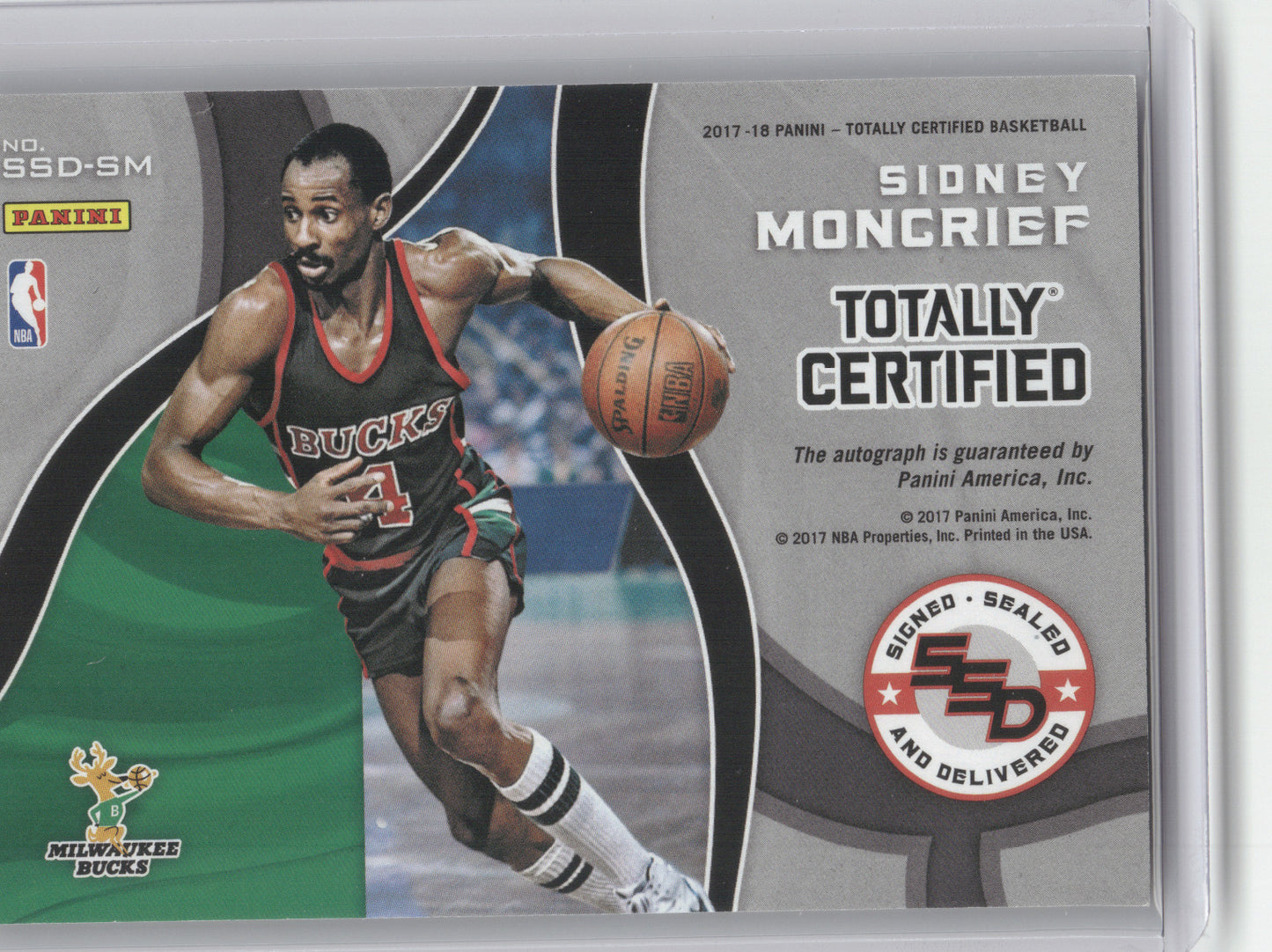 2017 Panini Totally Certified Sidney Moncrief #SSD-SM Autograph Gold 03/10