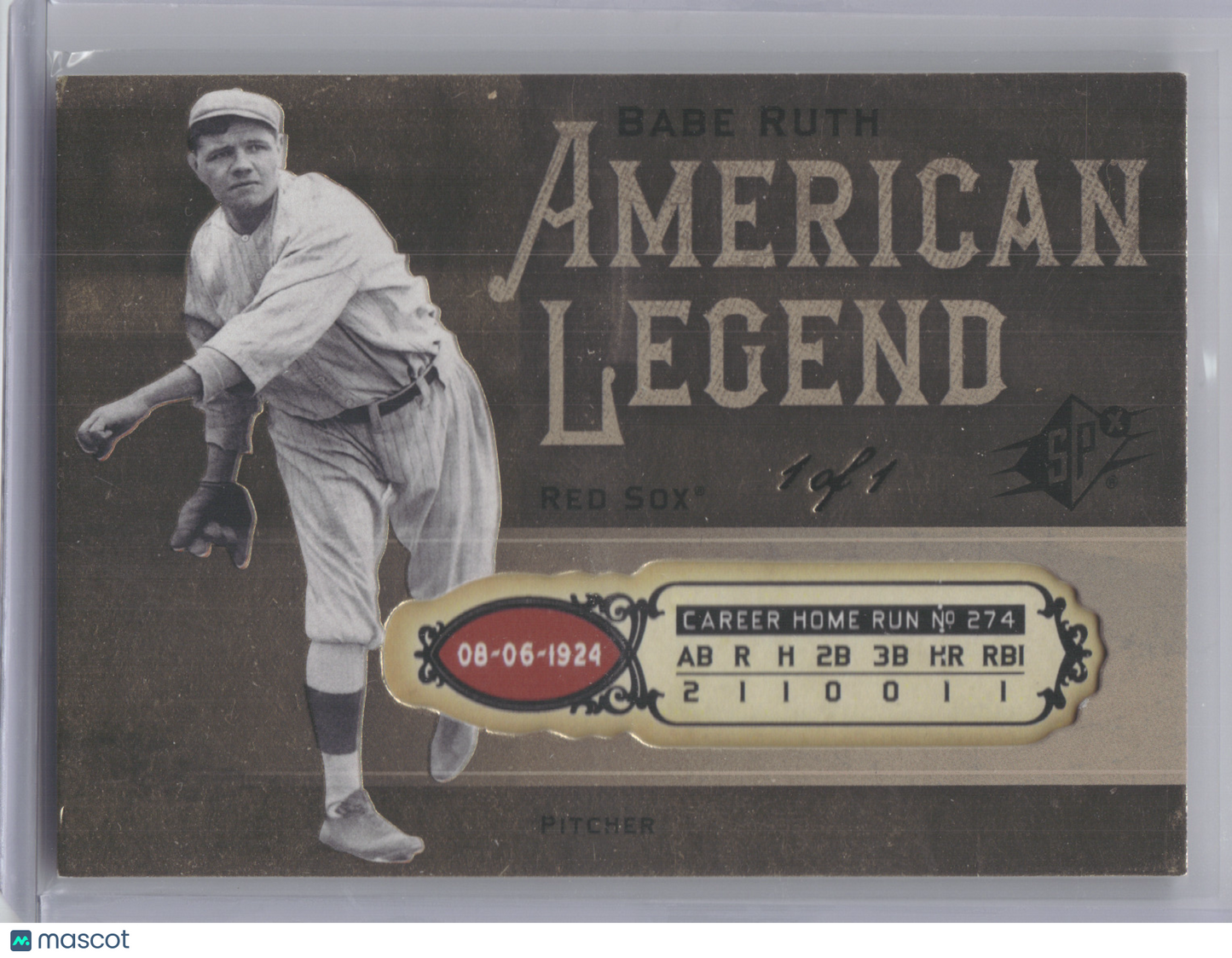 2008 Upper Deck SPx American Legend Babe Ruth #BR3