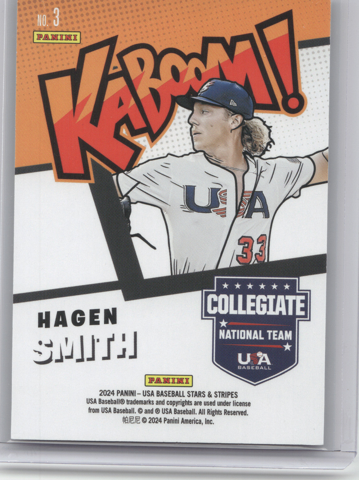 2024 Panini USA Baseball Stars & Stripes Kaboom! Hagen Smith #3 Kaboom!