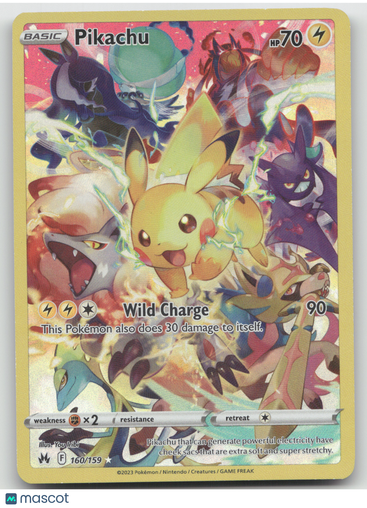 2023 Crown Zenith Pikachu Secret Rare #160/159