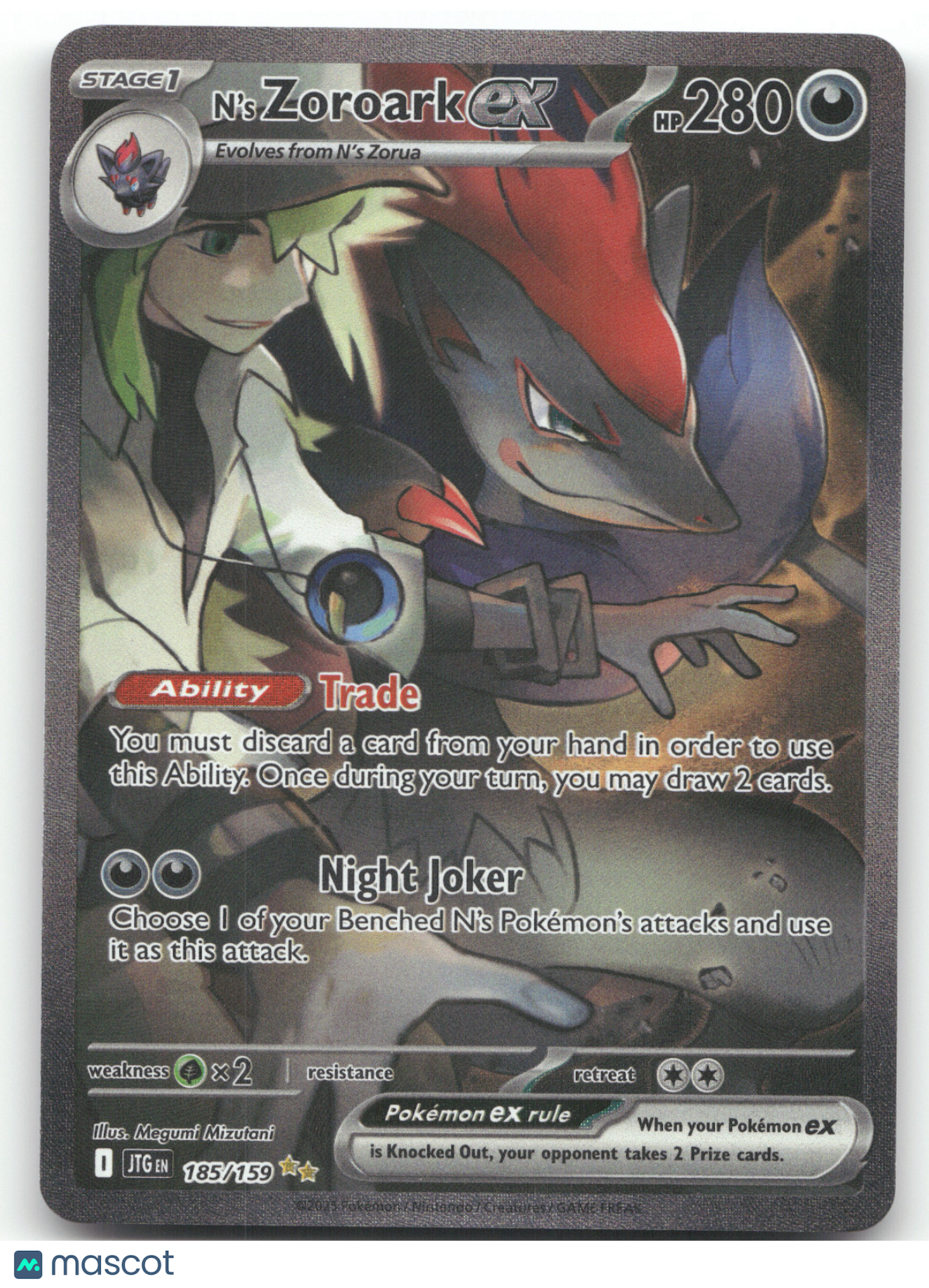 2025 Journey Together N'S Zoroark ex Secret Rare #185/159