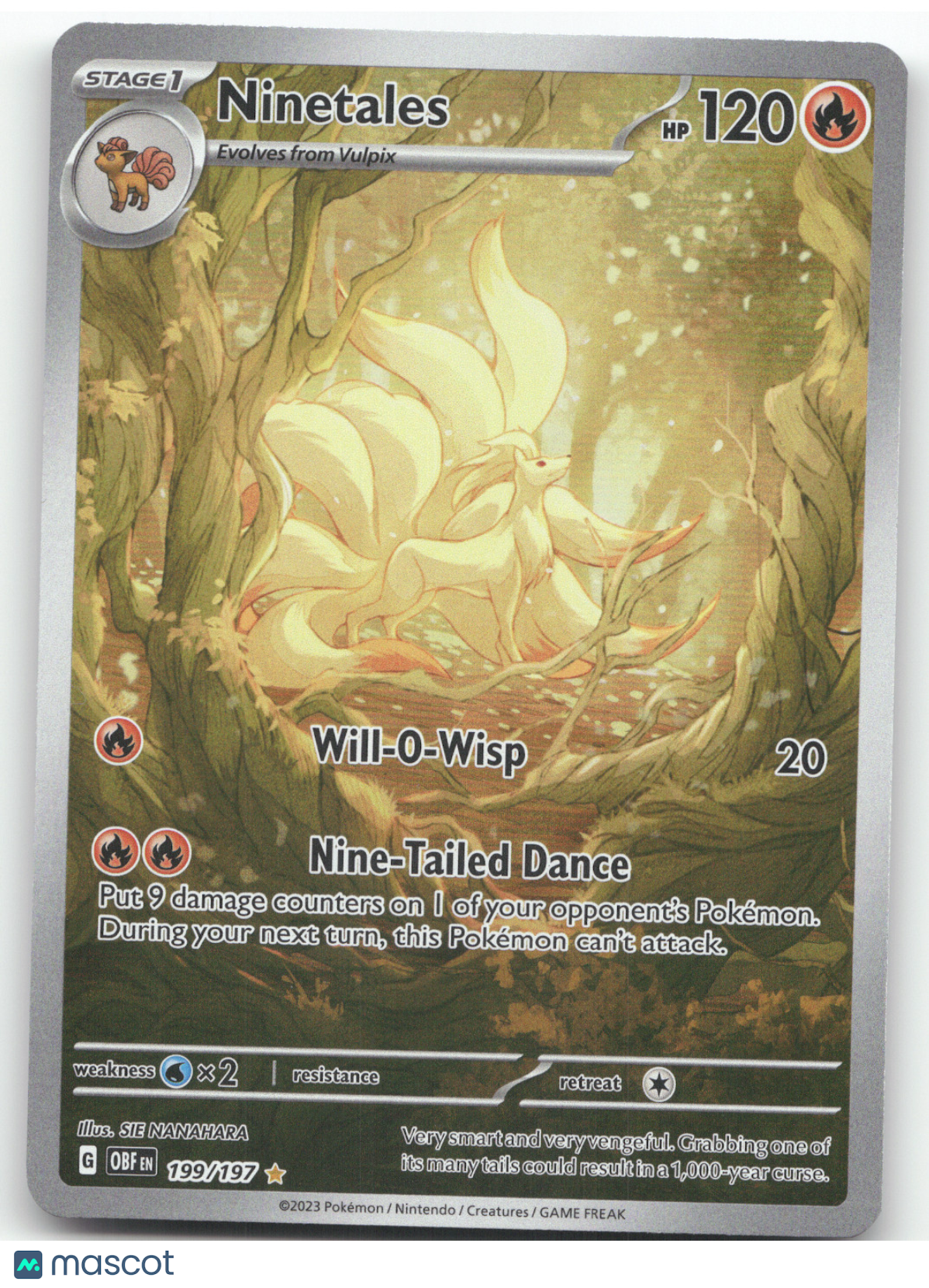 2023 Obsidian Flames Ninetales Secret Rare #199/197