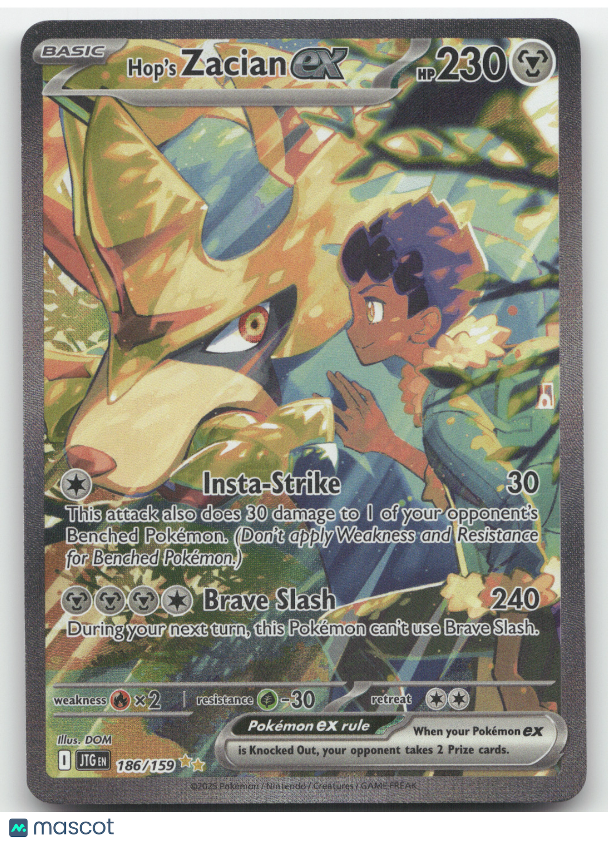 2025 Journey Together Hop's Zacian ex Secret Rare #186/159