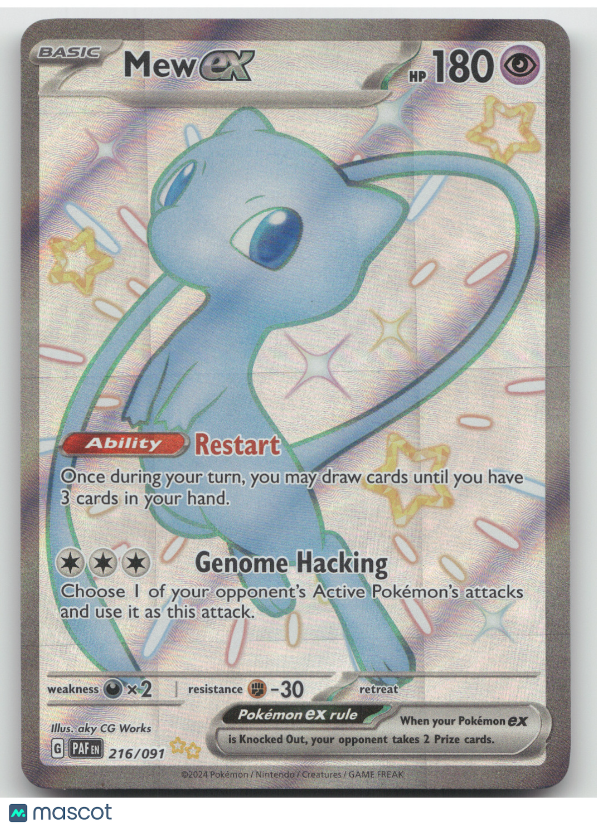 2024 Paldean Fates Mew ex Secret Rare #216/091