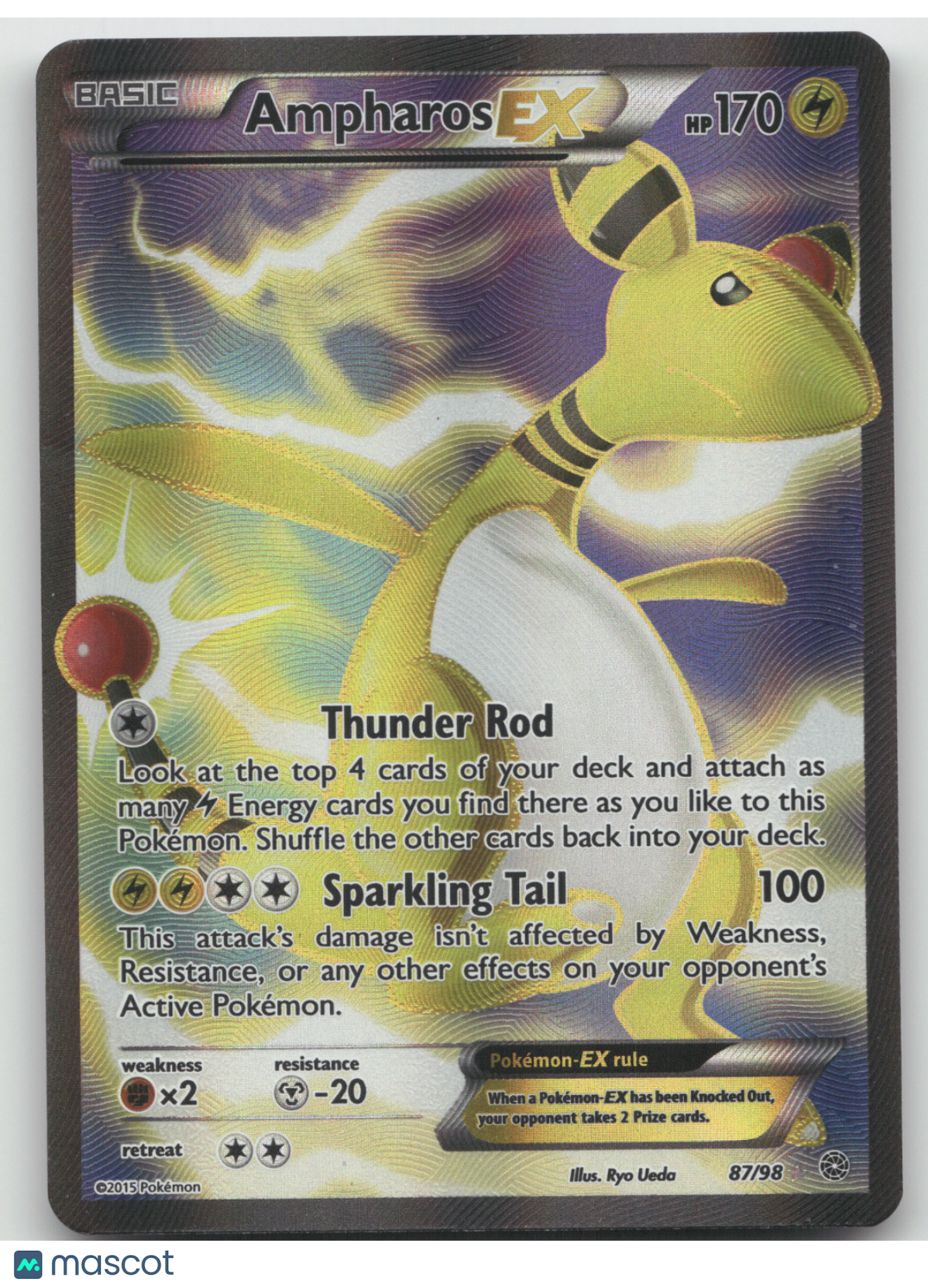2015 Ancient Origins Ampharos EX Ultra Rare #87/98