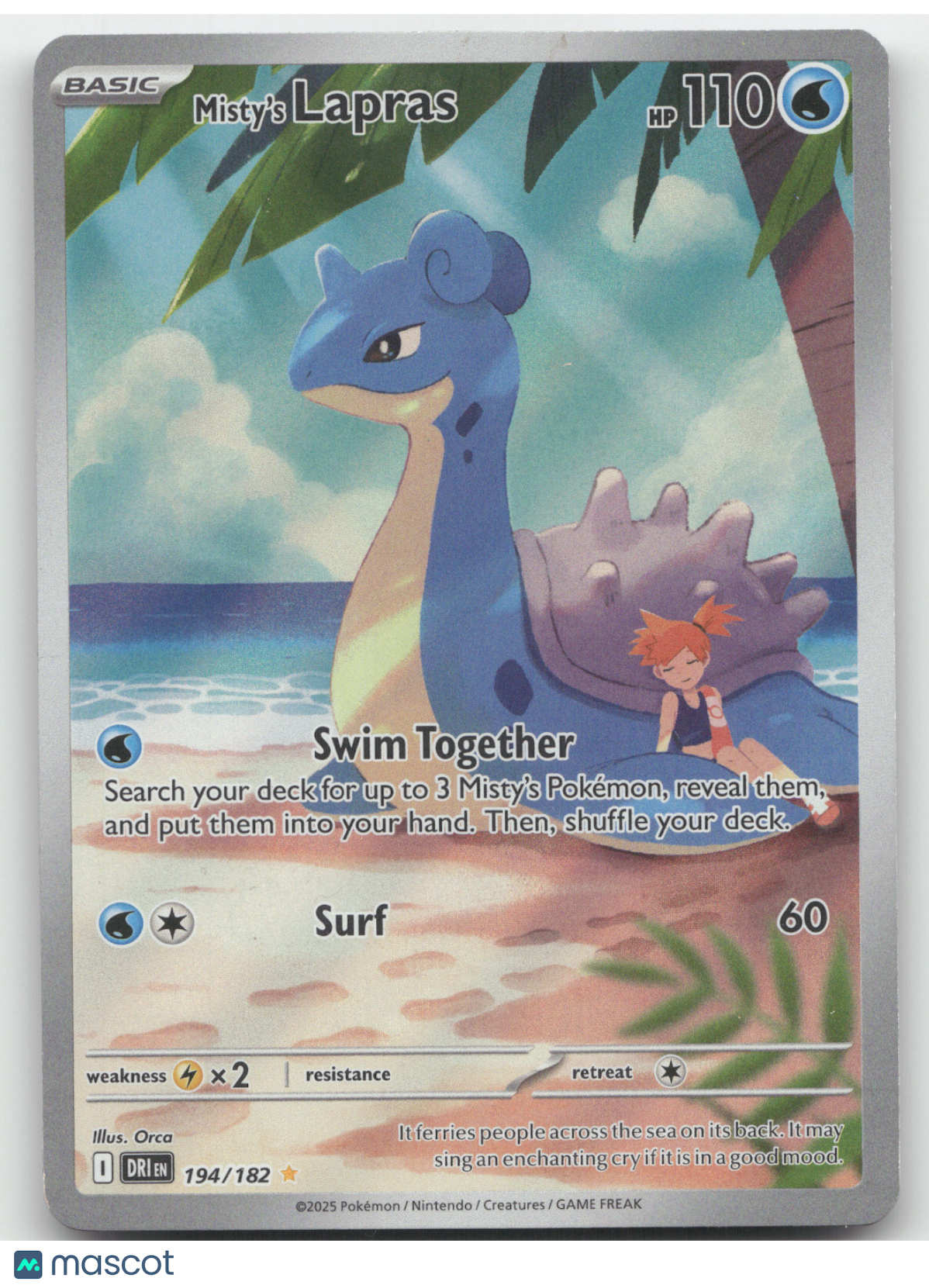 2025 Destined Rivals Misty's Lapras Secret Rare #194/182