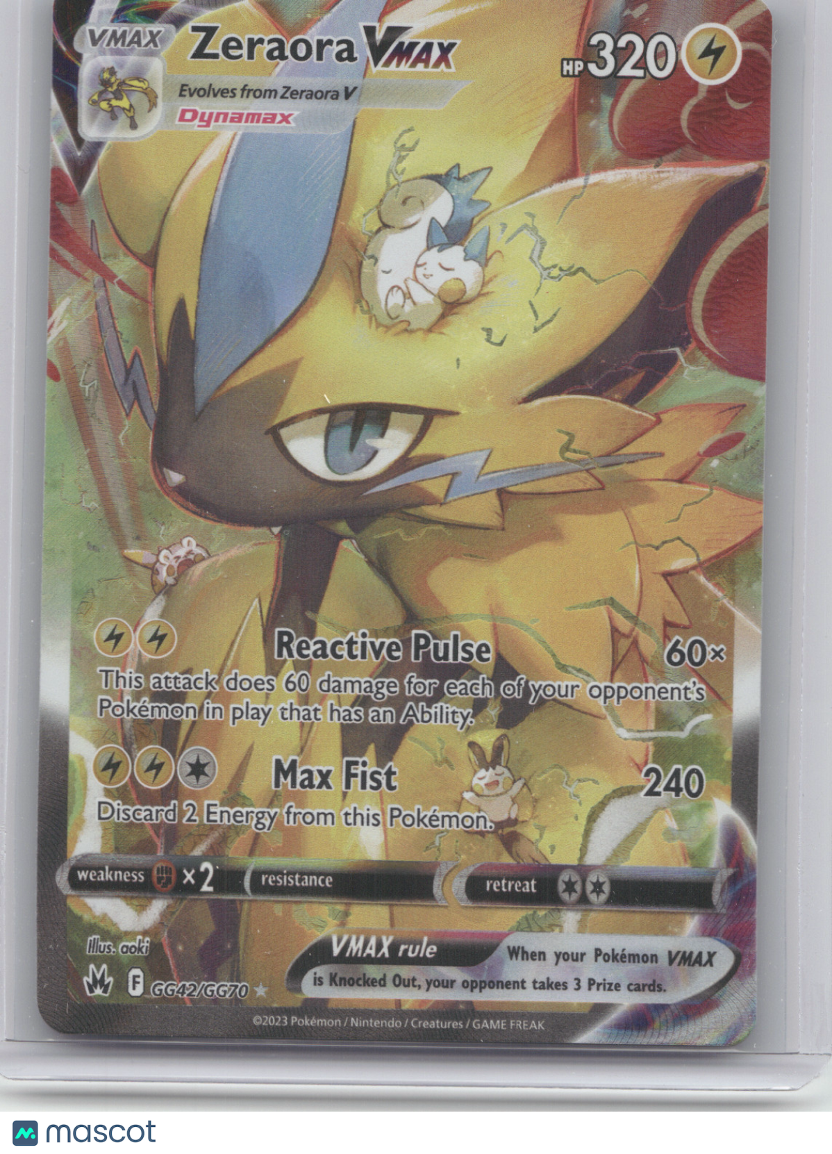 2023 Crown Zenith Zeraora VMAX Holo Rare #GG42/GG70