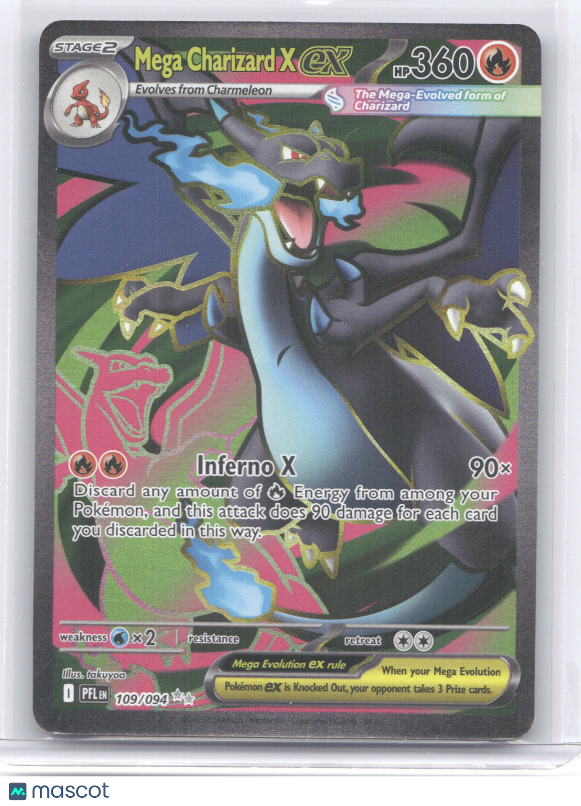 2025 Mega Evolution Phantasmal Flames Mega Charizard X ex Secret Rare #109/094