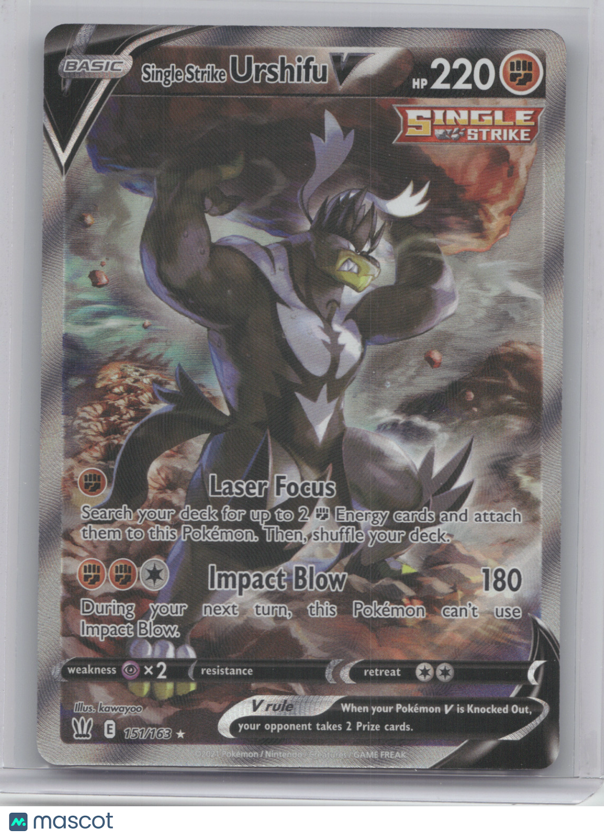 2021 Battle Styles Single Strike Urshifu V Ultra Rare #151/163