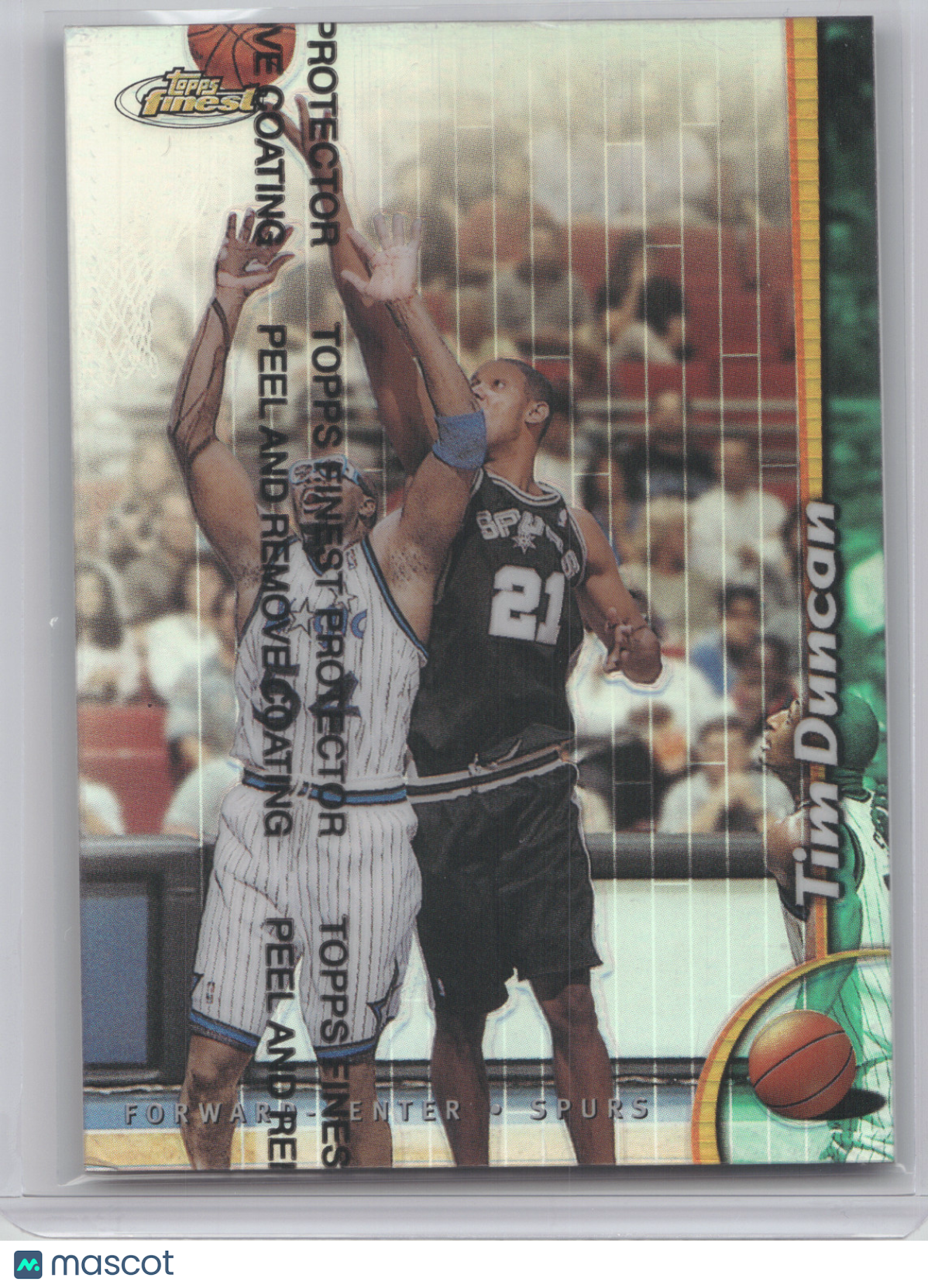 1998 Topps Finest Tim Duncan #190 Refractor With Coating