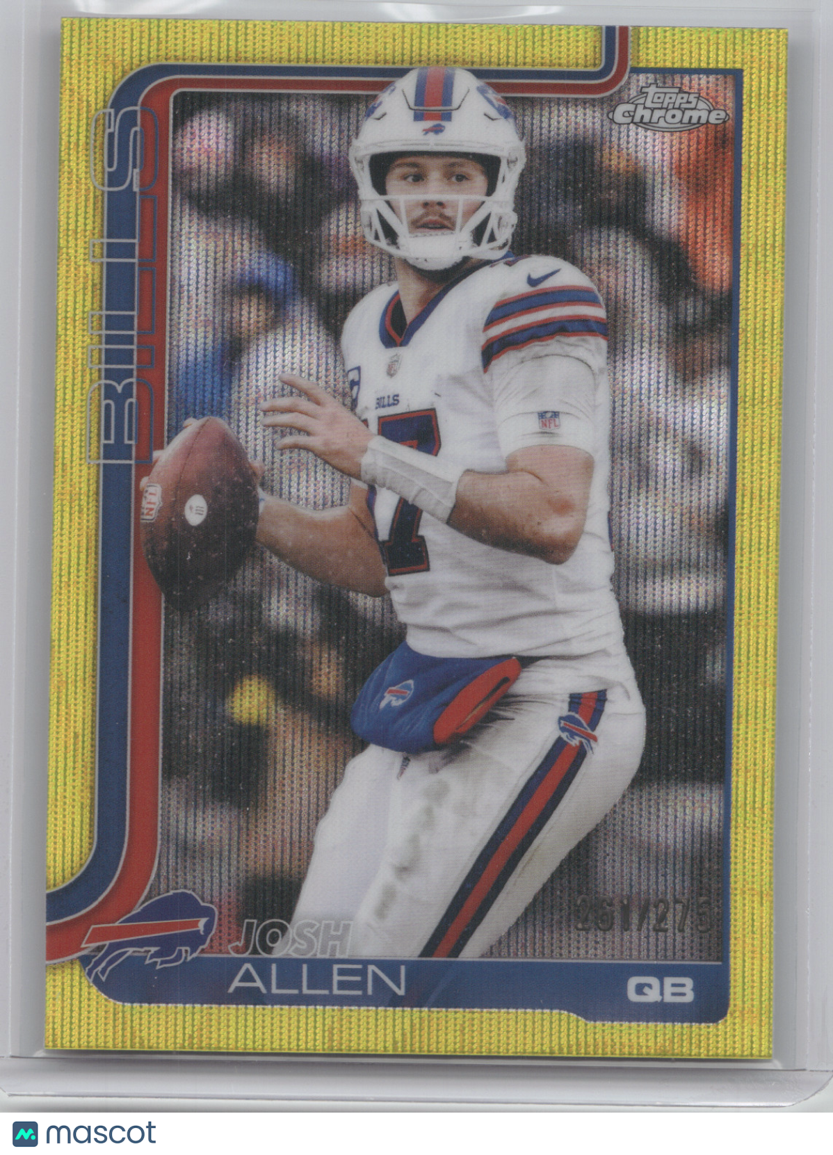 2025 Topps Chrome Josh Allen #34 Yellow Wave 261/276