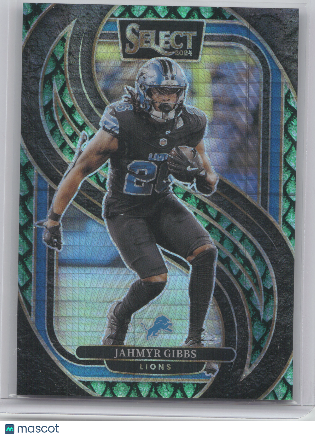 2024 Panini Select Football Jahmyr Gibbs #163 Dragon Scale Prizm 36/81