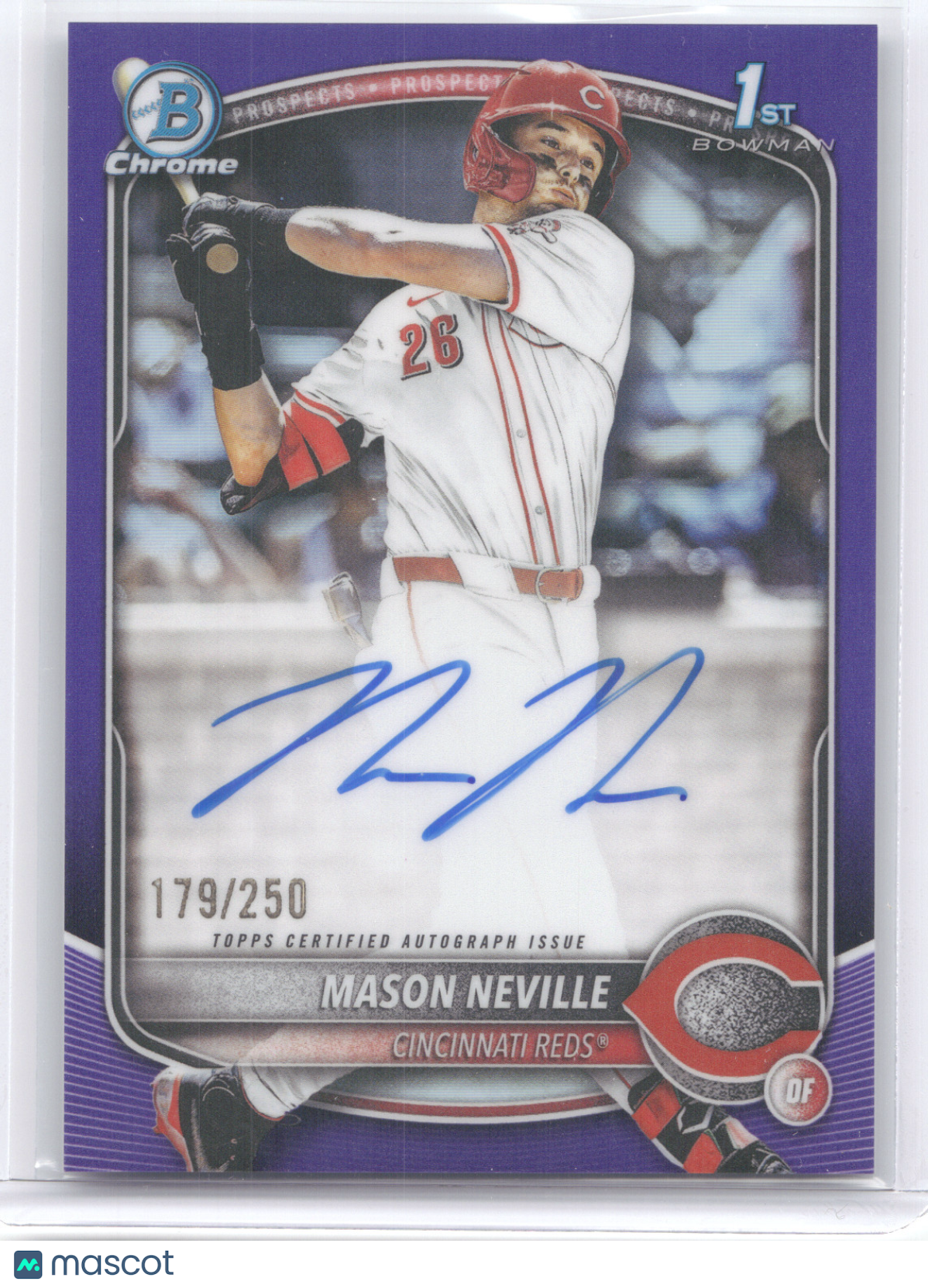 2025 Bowman Chrome Prospect Autograph Mason Neville #CPA-MN Purple 179/250