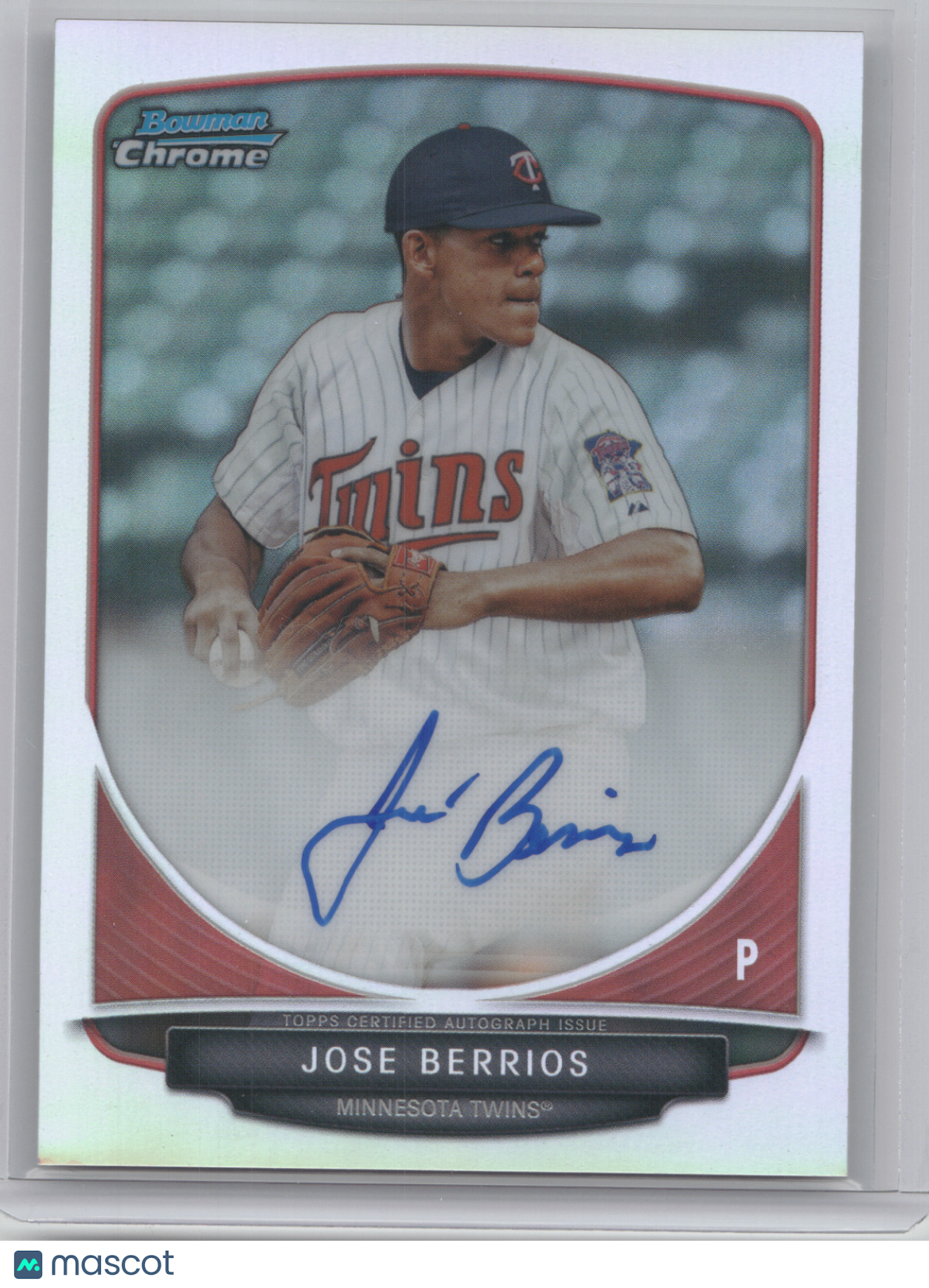 2013 Bowman Chrome Autograph Jose Berrios #BCA-JB Refractor 196/500
