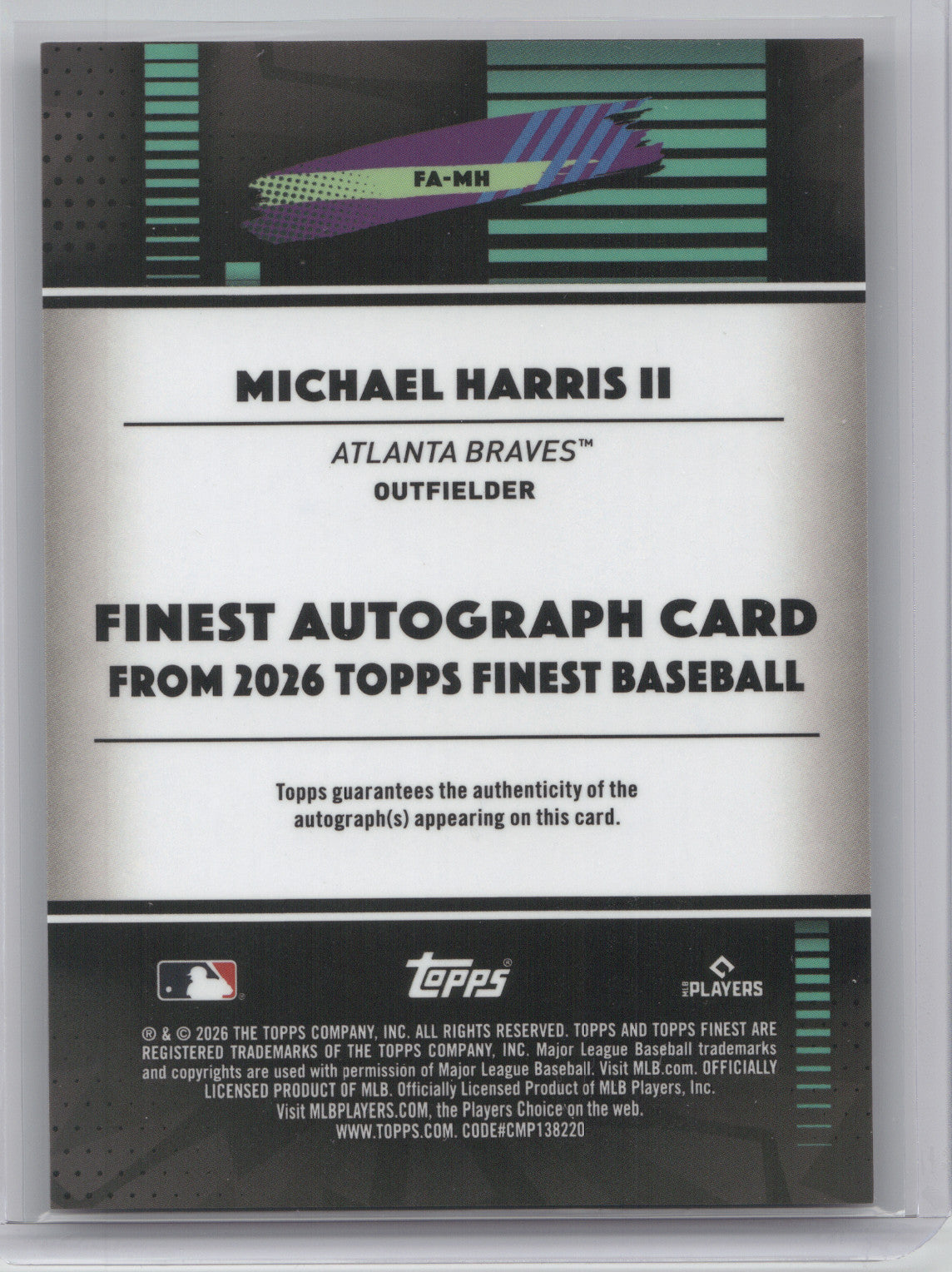 2026 Topps Finest Autograph Michael Harris II #FA-MH