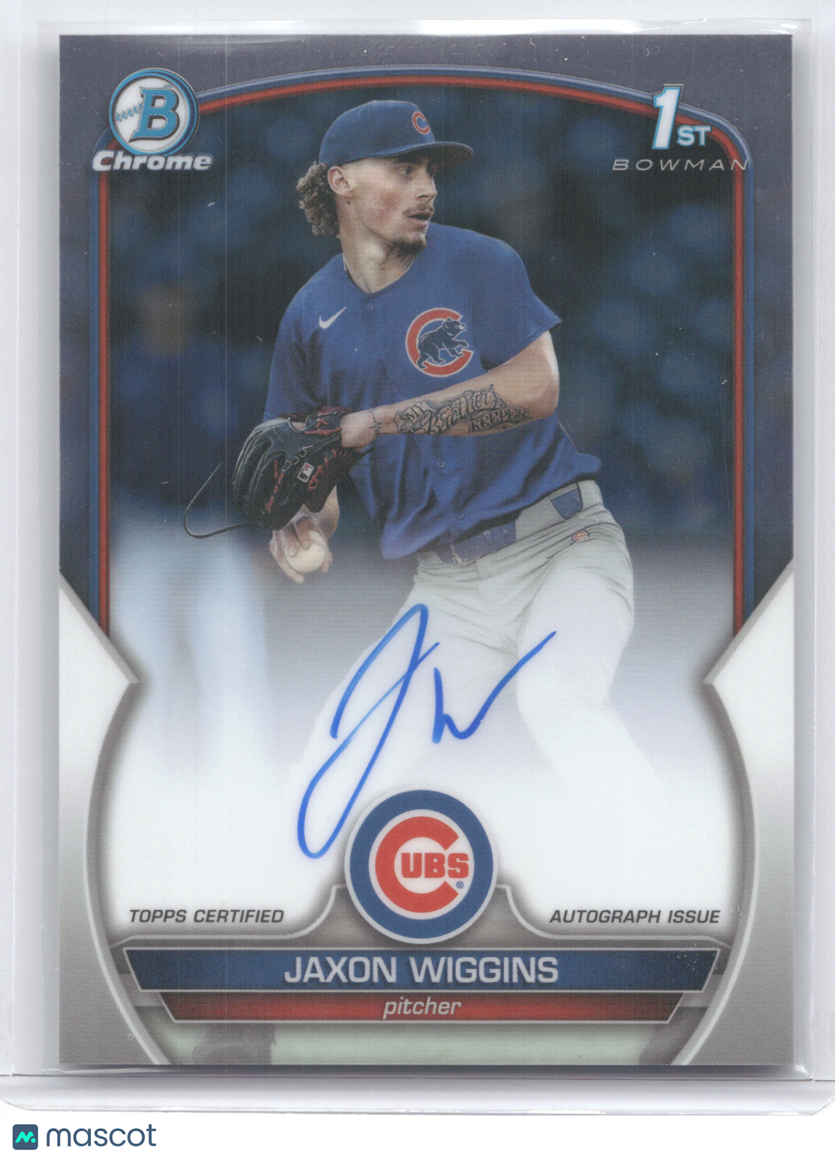 2023 Bowman Chrome Prospect Autograph Jaxon Wiggins #CDA-JWG 1st Bowman