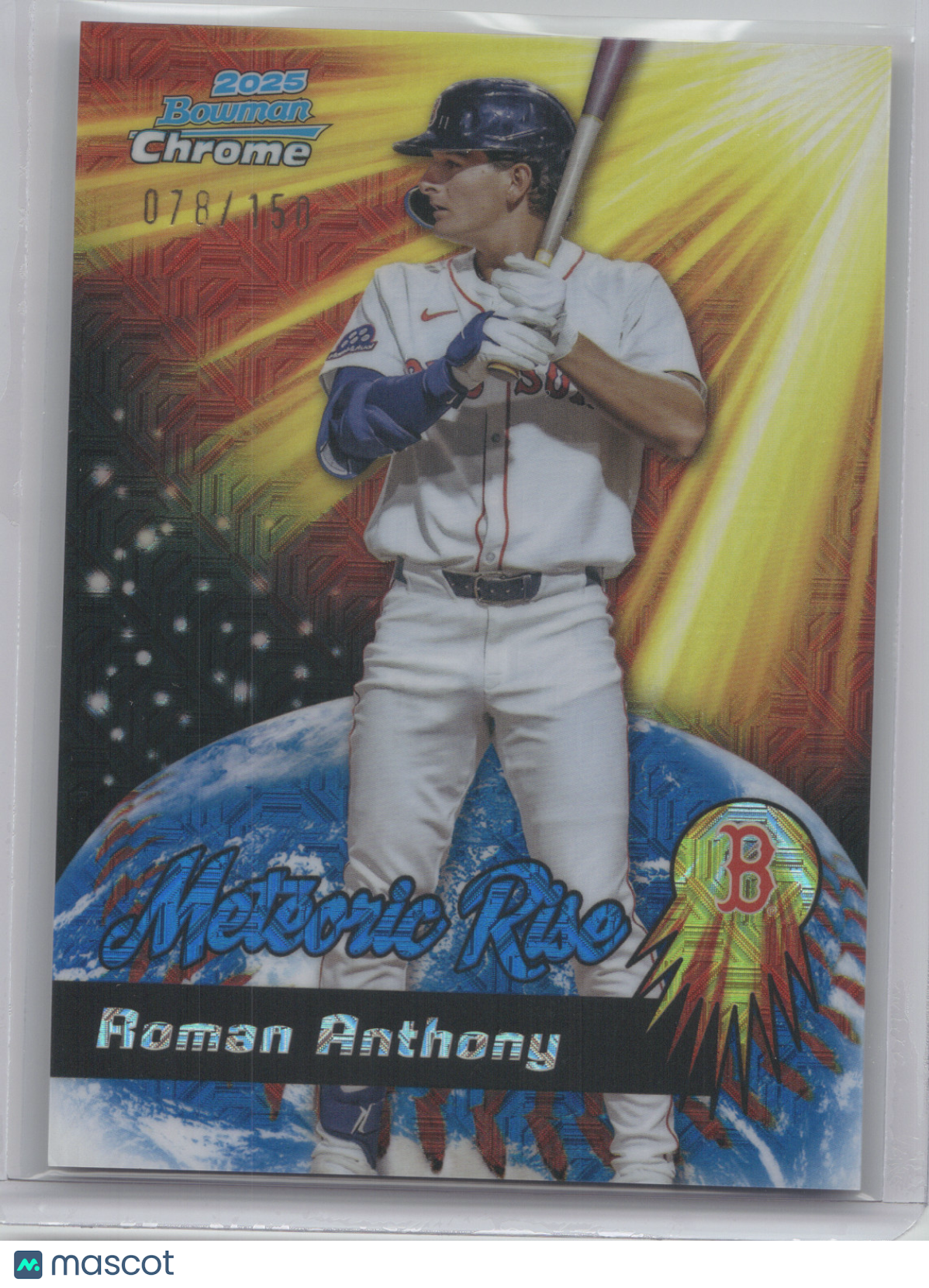 2025 Bowman Chrome Meteoric Rise Roman Anthony #MR-25 Blue Mega 078/150