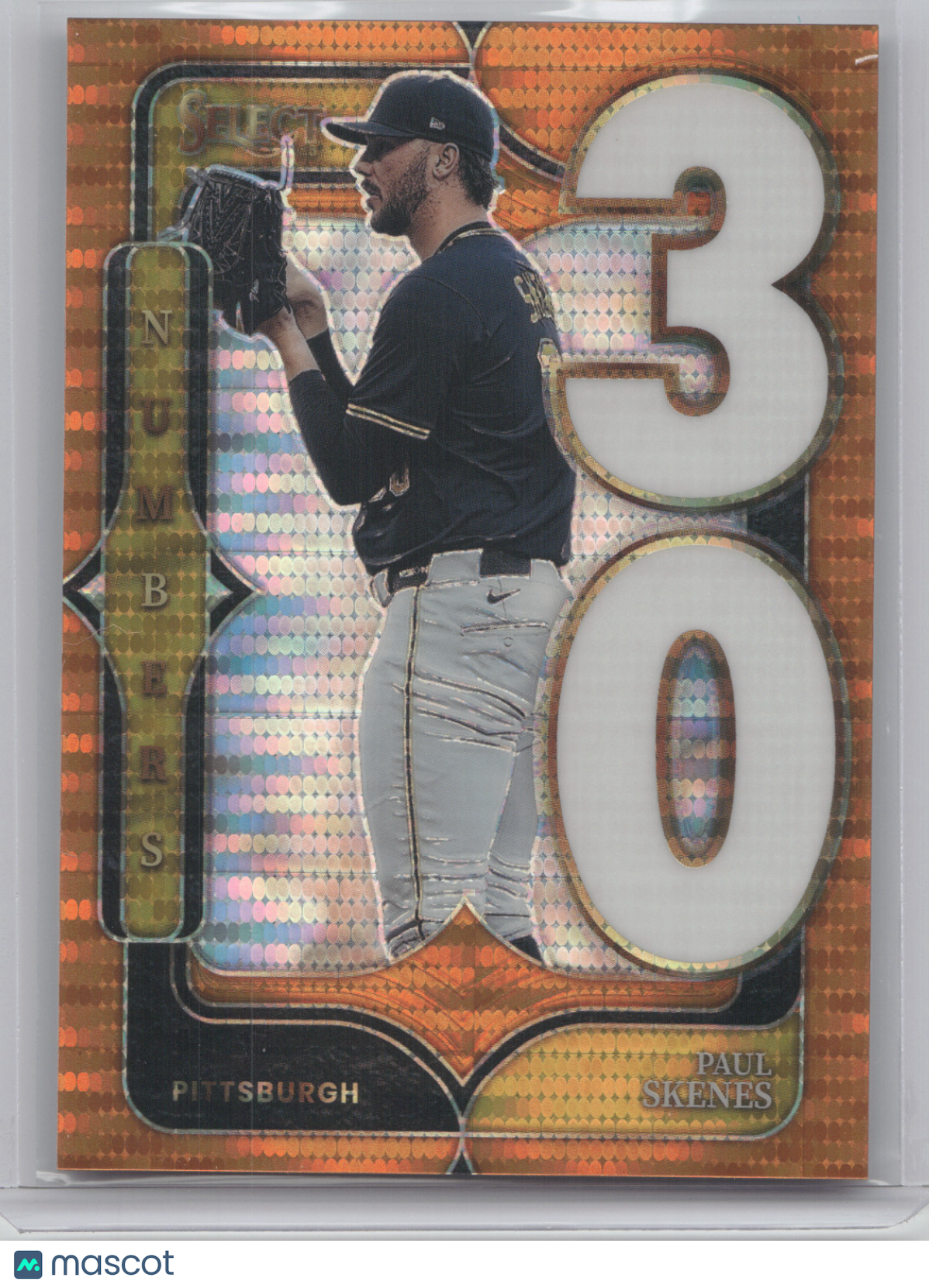 2025 Panini Select Baseball Numbers Paul Skenes #1 Orange Pulsar 15/15