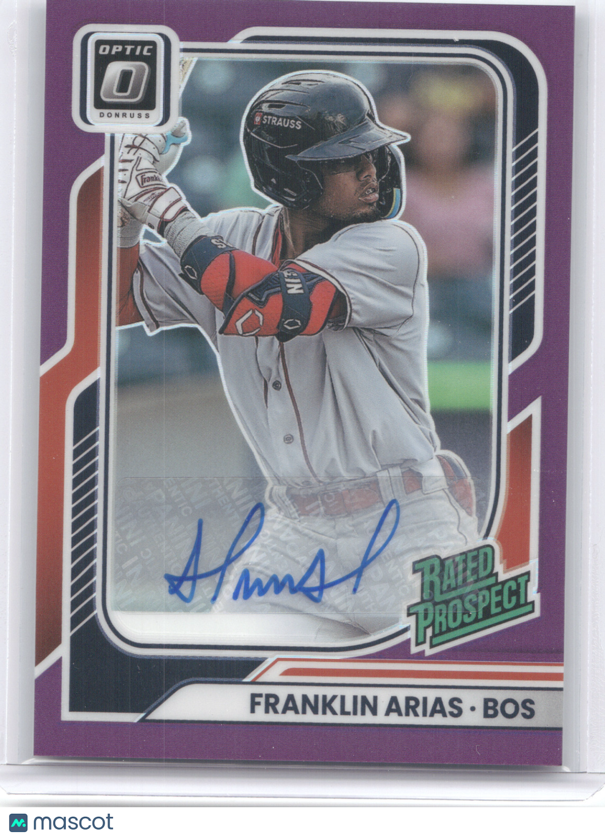 2026 Donruss Optic Baseball Franklin Arias #163 Autograph Purple 46/99