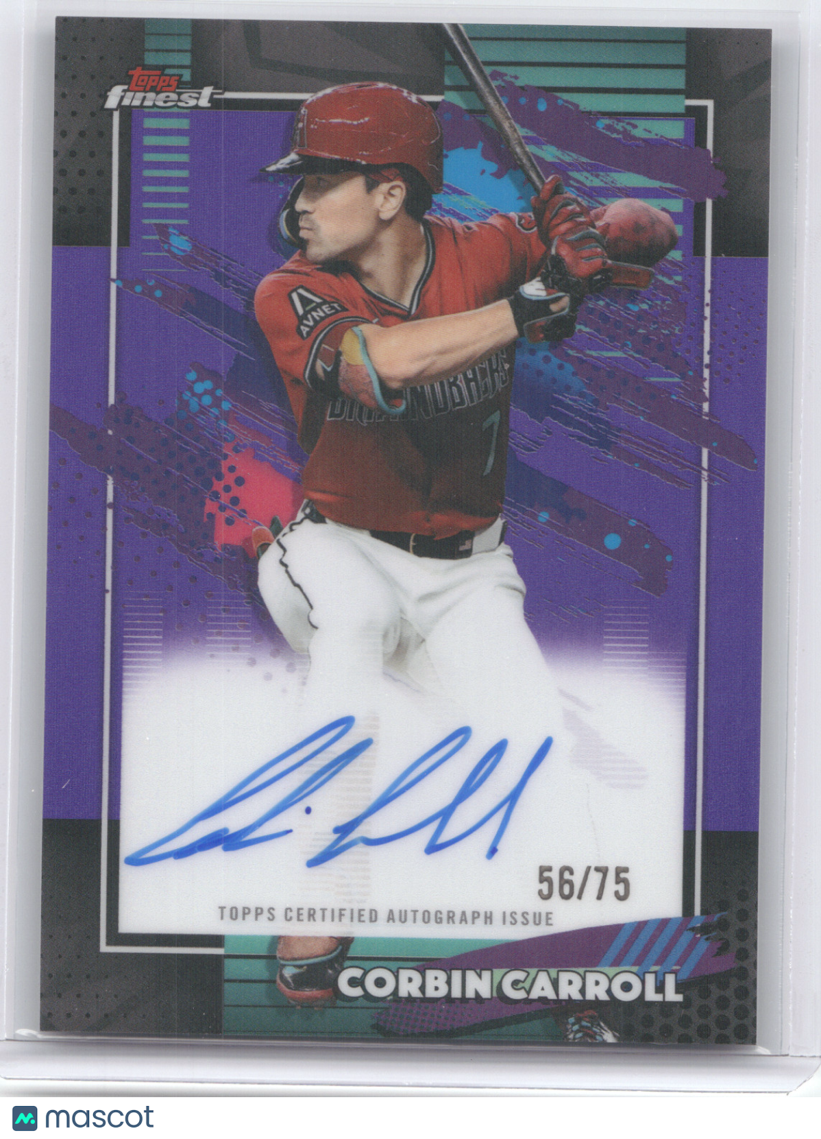 2026 Topps Finest Autograph Corbin Carroll #FA-CCA Purple Refractor 56/75