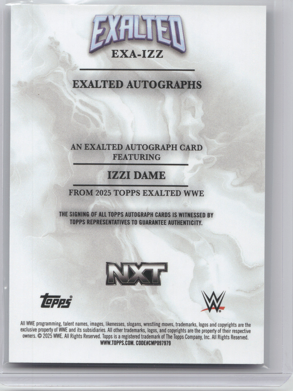 2025 Topps WWE Exalted Autographs Izzi Dame #EXA-IZZ