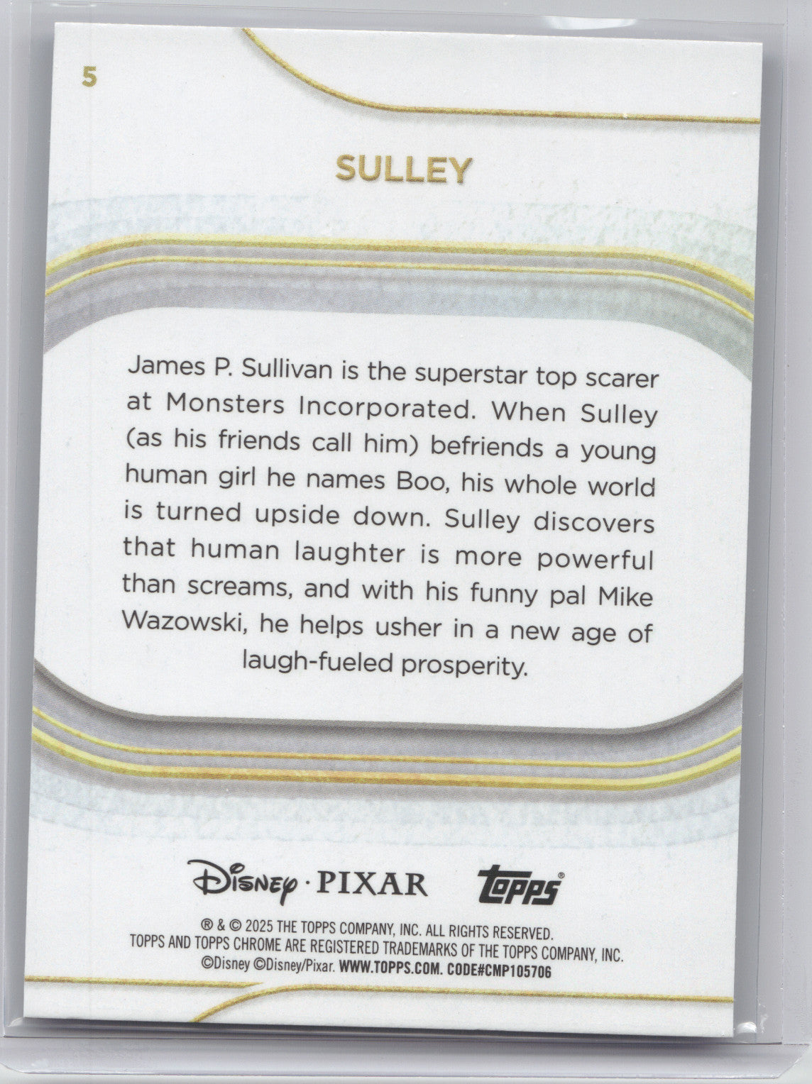 2025 Topps Chrome Disney Pixar Sulley #5