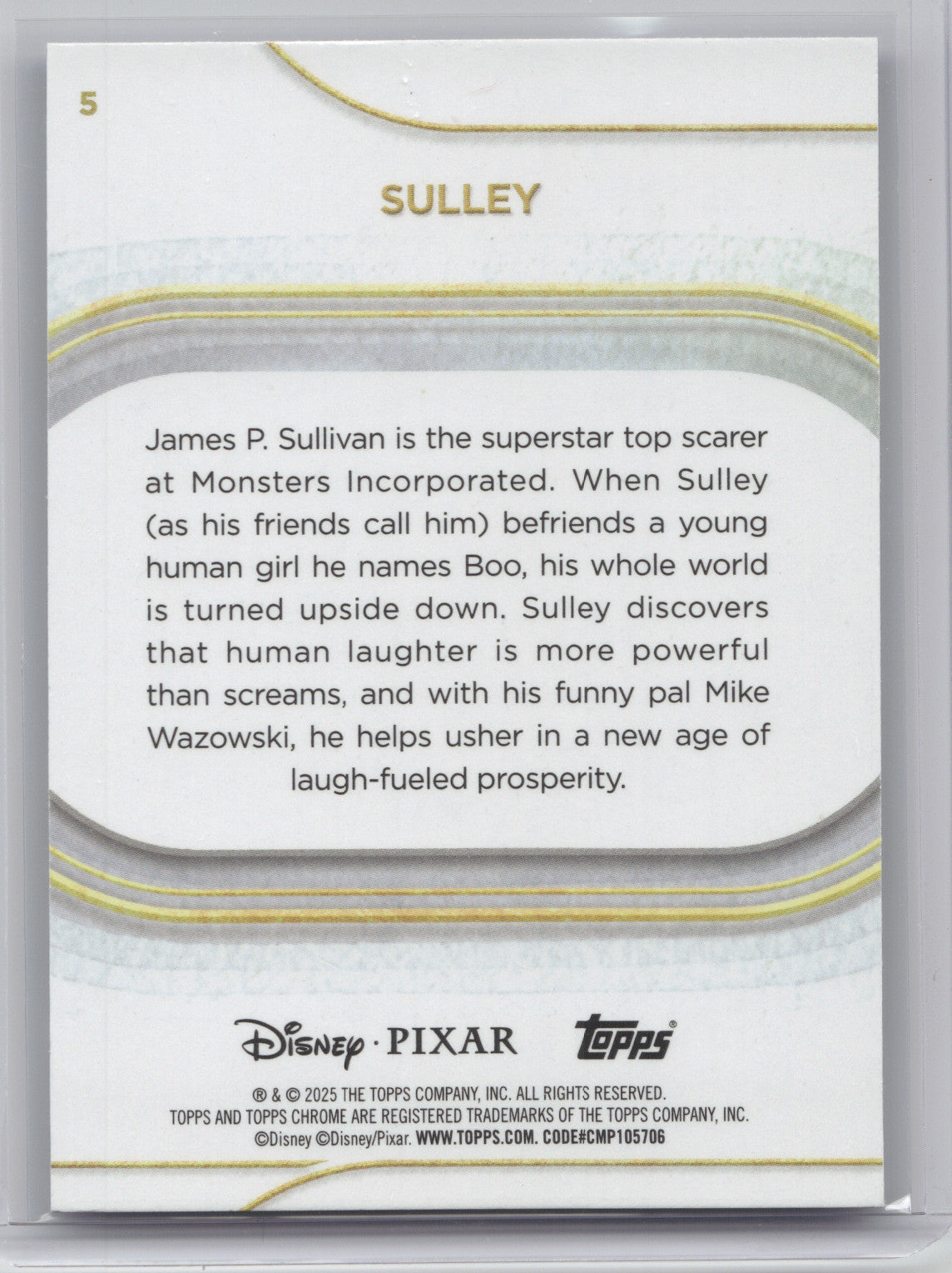 2025 Topps Chrome Disney Pixar Sulley #5