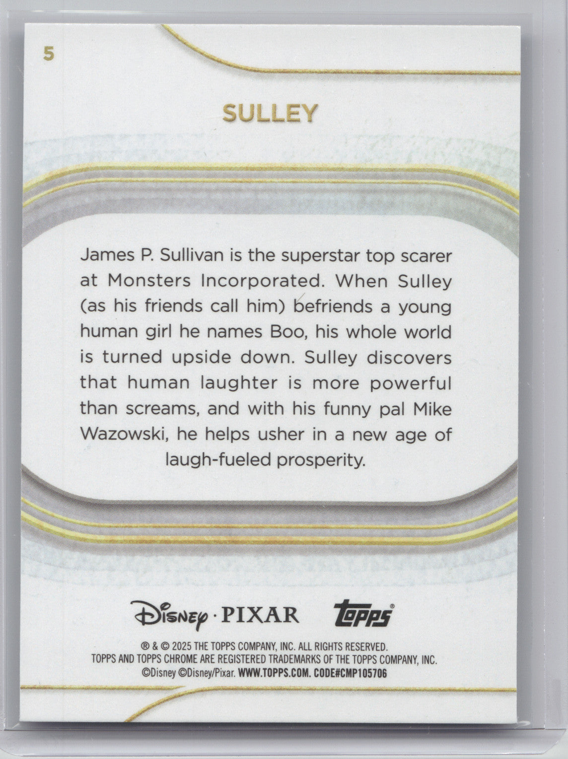 2025 Topps Chrome Disney Pixar Sulley #5