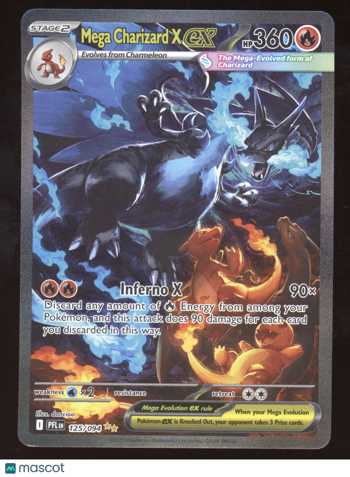 2025 Mega Evolution – Phantasmal Flames Mega Charizard X ex Secret Rare #125/094