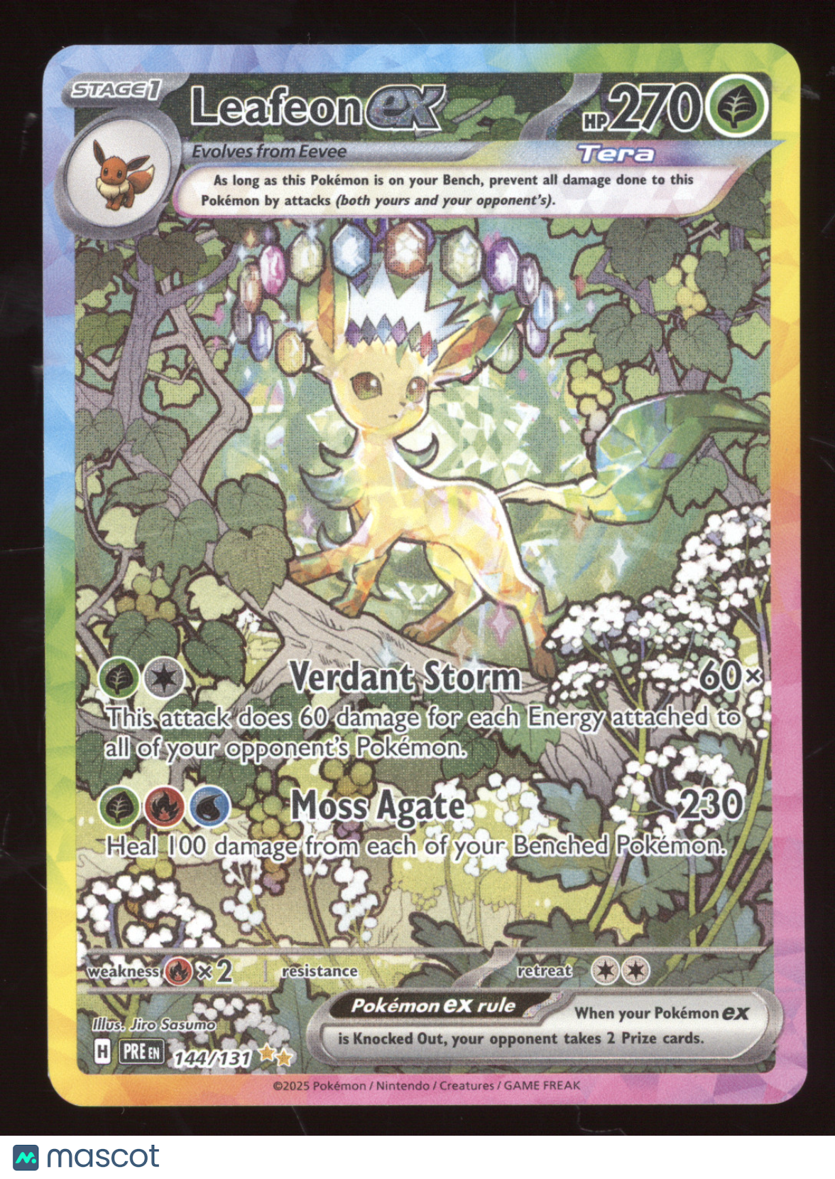 2025 Prismatic Evolutions Leafeon ex Secret Rare #144/131