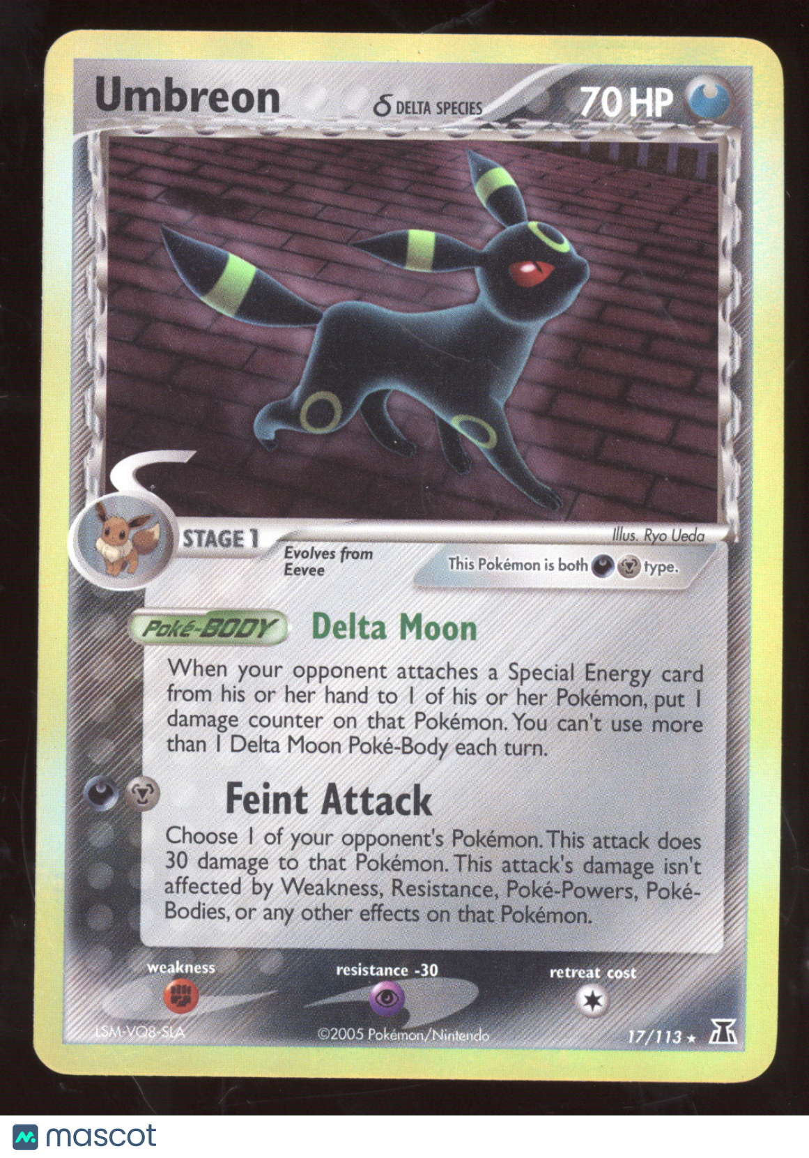 2007 EX Delta Species Umbreon Holo Rare #17/113