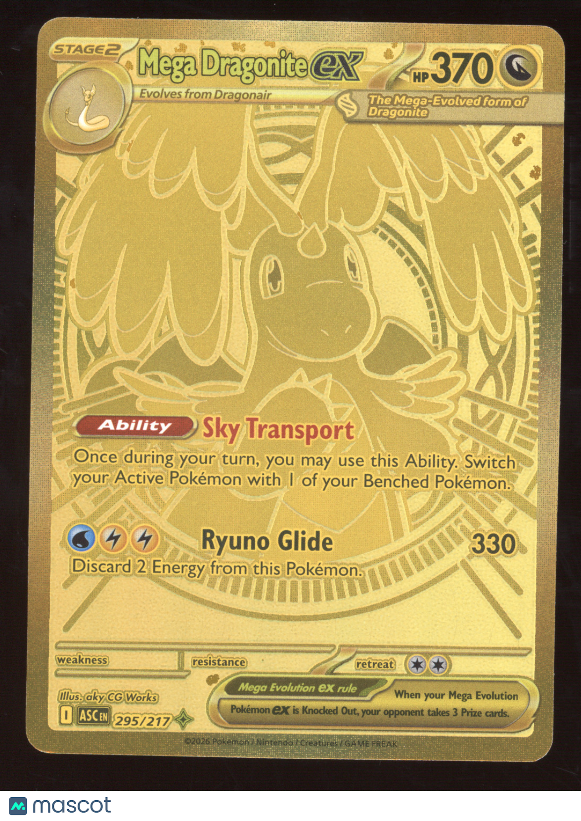 2026 Mega Evolution Ascended Heroes Mega Dragonite ex Gold Secret Rare #295/217