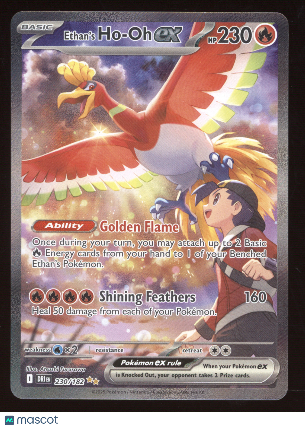 2025 Destined Rivals Ethan's Ho-Oh ex Secret Rare #230/182