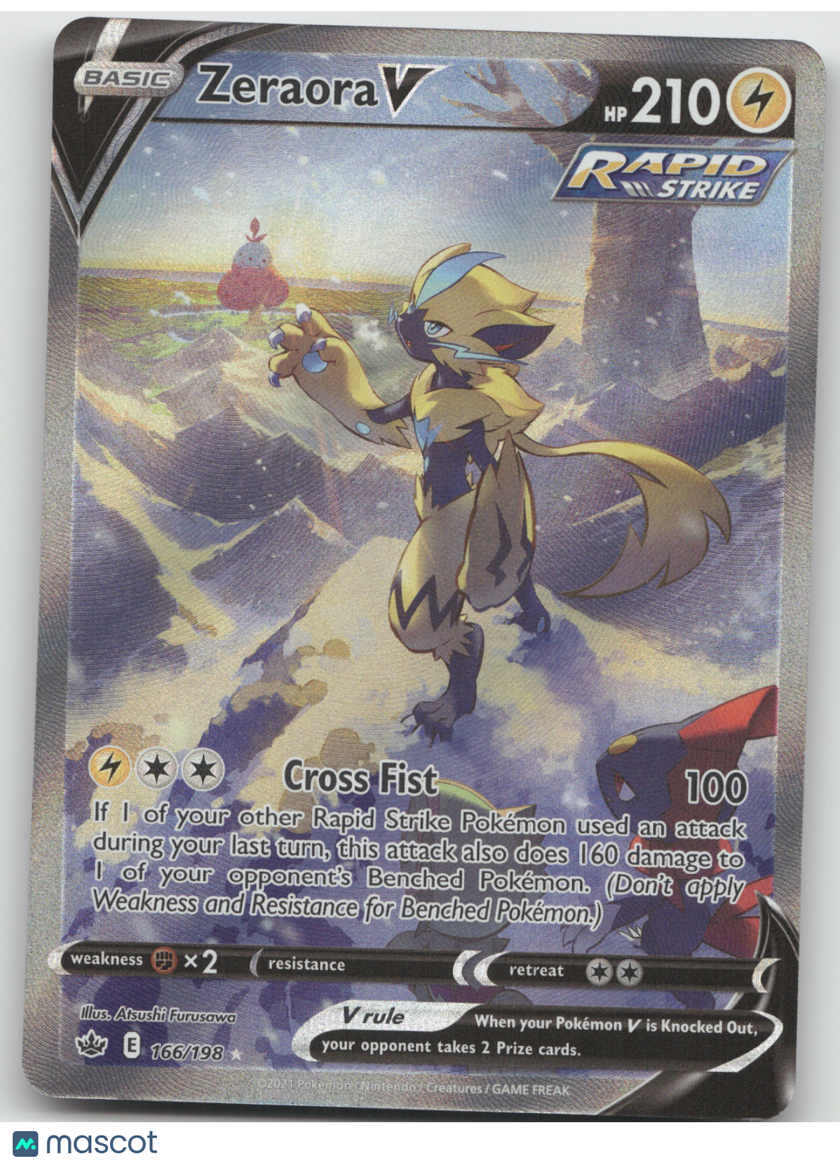 2021 Chilling Reign Zeraora V Ultra Rare #166/198