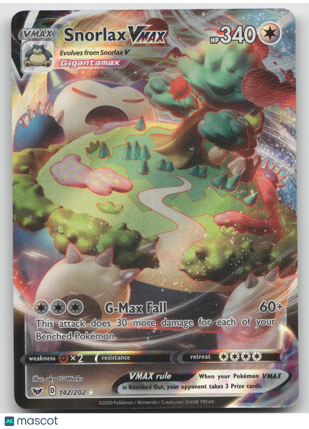 2020 Sword & Shield Snorlax VMAX Ultra Rare #142/202